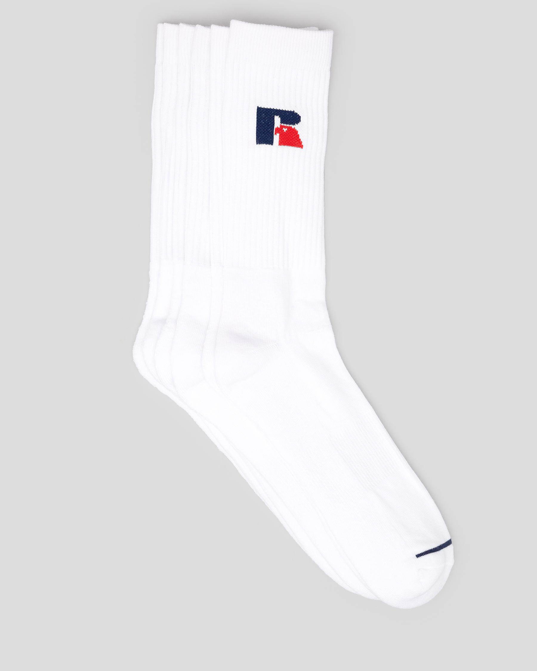 Shop Russell Athletic Russell Athletic Classic Socks 3 Pack In White ...