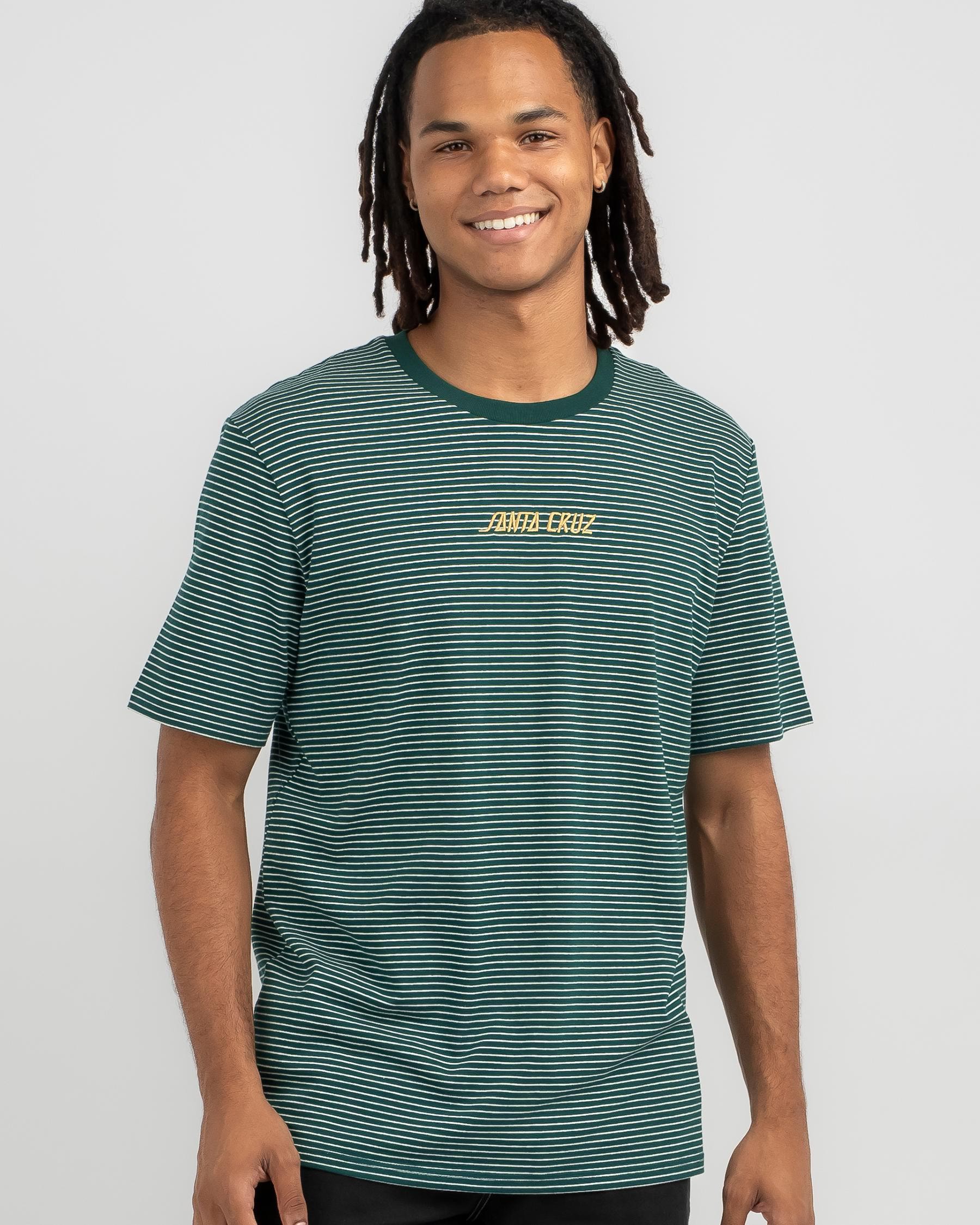 Shop Santa Cruz Toil Solid Striped T-Shirt In Dark Green - Fast ...