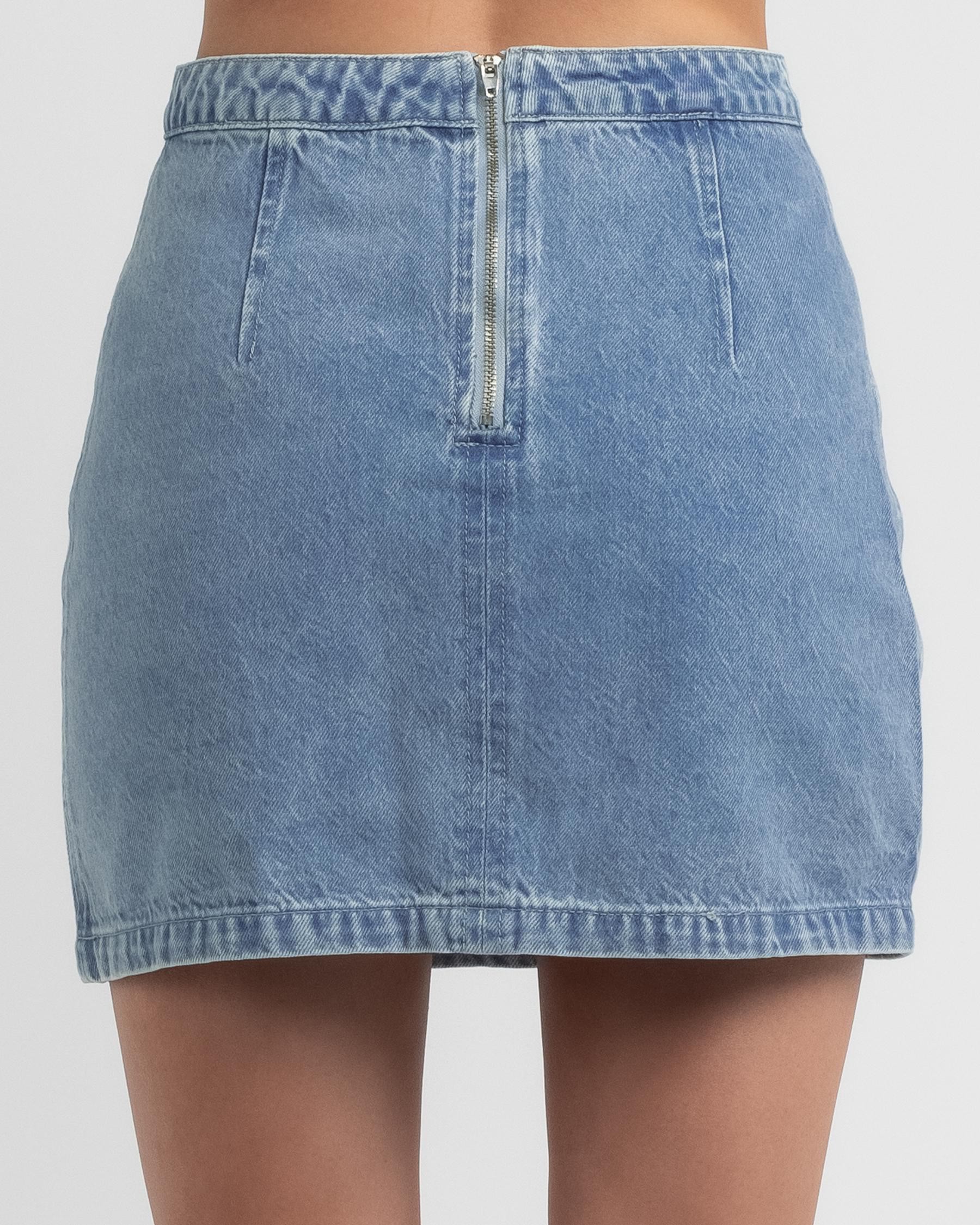 Ava And Ever Cat Skirt In Mid Blue - Fast Shipping & Easy Returns ...