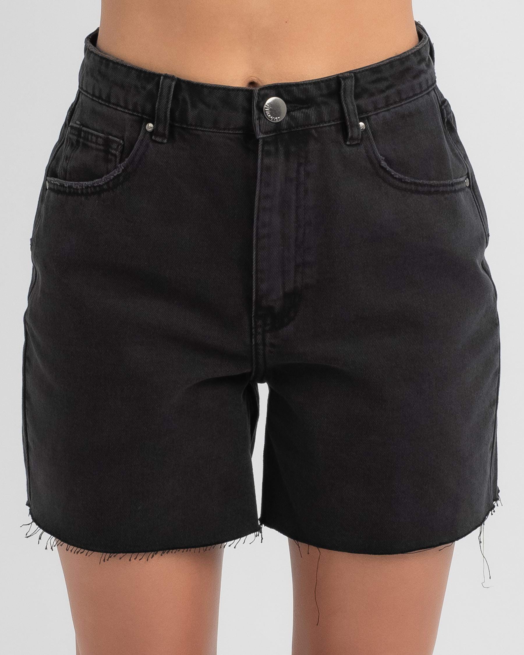 Shop Ava And Ever Vance Shorts In Washed Black - Fast Shipping & Easy ...