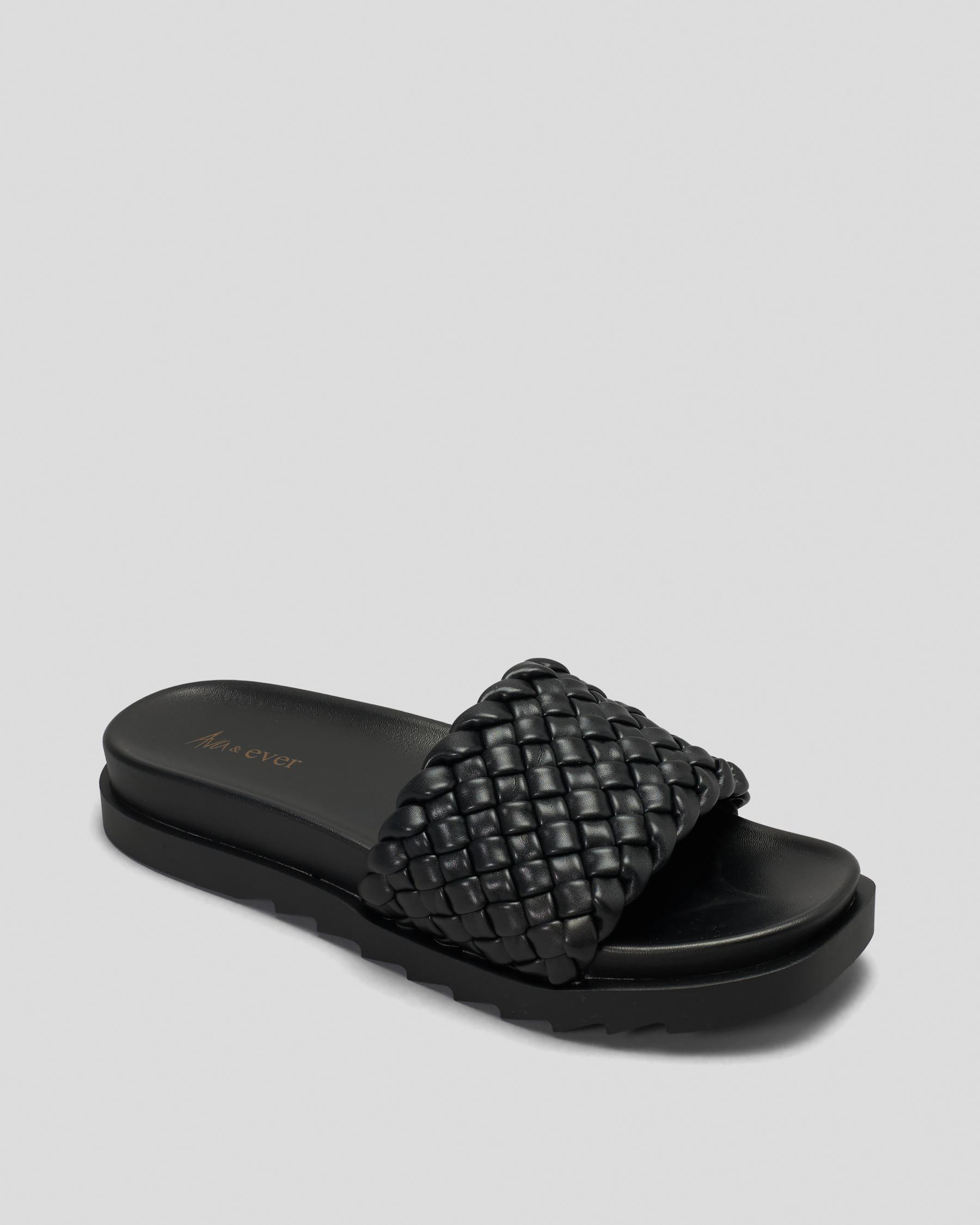 Shop Ava And Ever Maisie Slide Sandals In Black - Fast Shipping & Easy ...