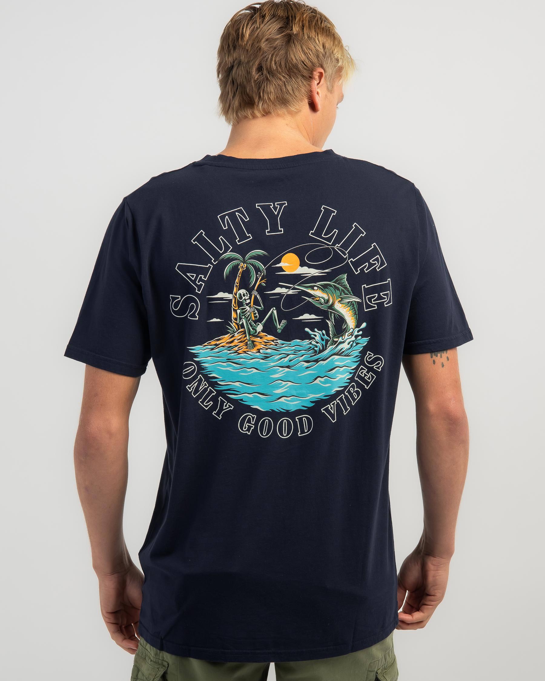 Shop Salty Life Good Vibes T-Shirt In Navy - Fast Shipping & Easy ...