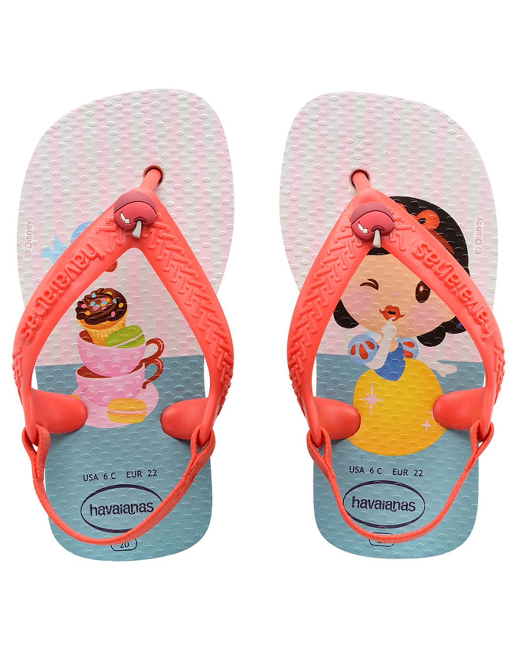 Havaianas Toddlers' New Disney Princess Thongs In White/strawberry Rose ...