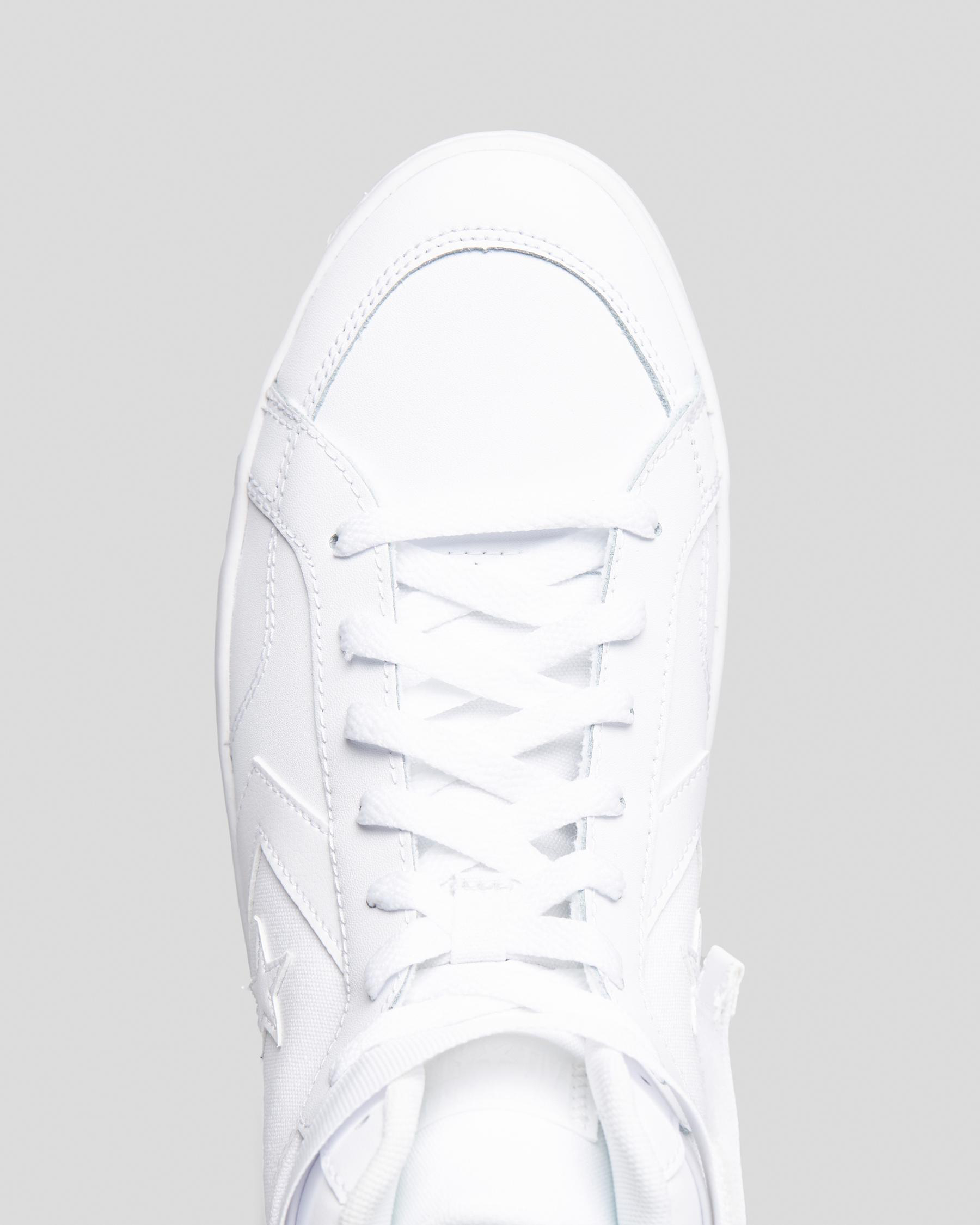Shop Converse Pro Blaze V2 Mid Shoes In White/white/white - Fast ...
