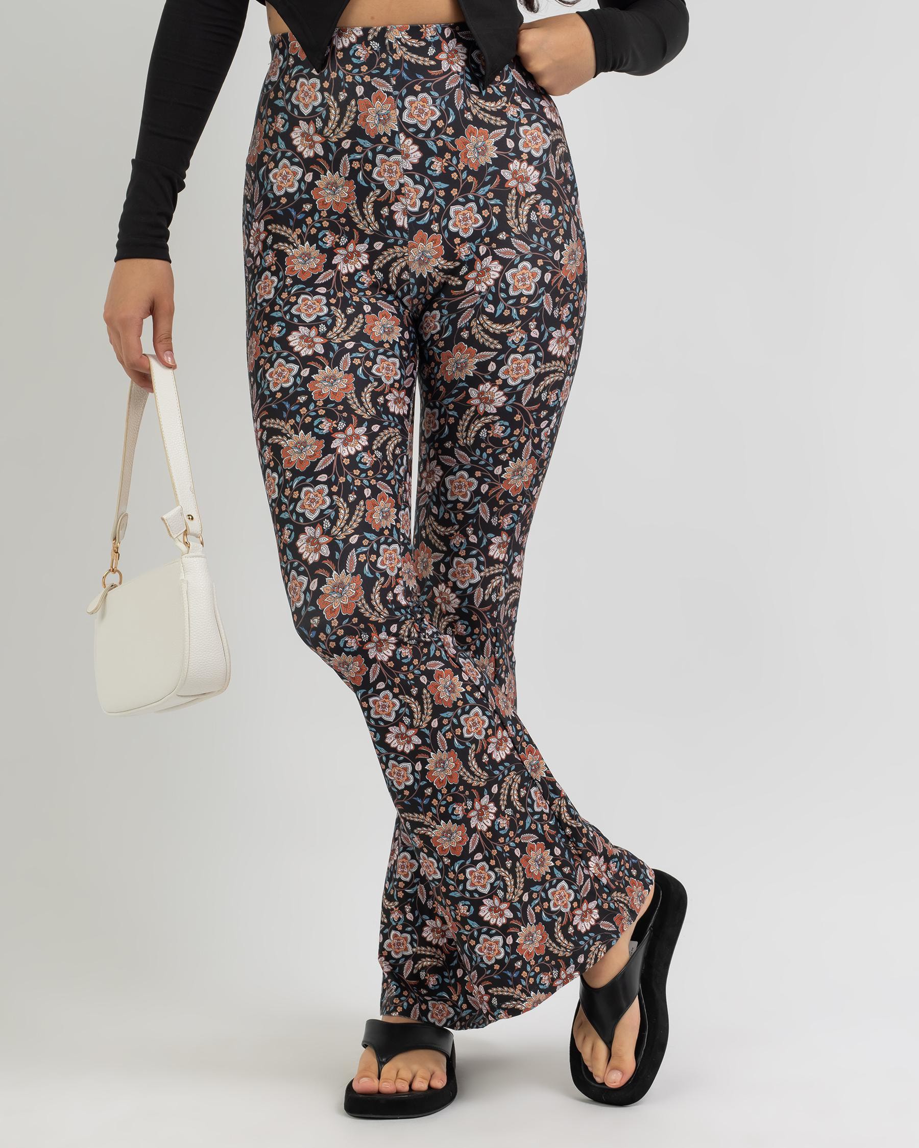 Shop Mooloola Hollow Lounge Pants In Black Floral - Fast Shipping ...