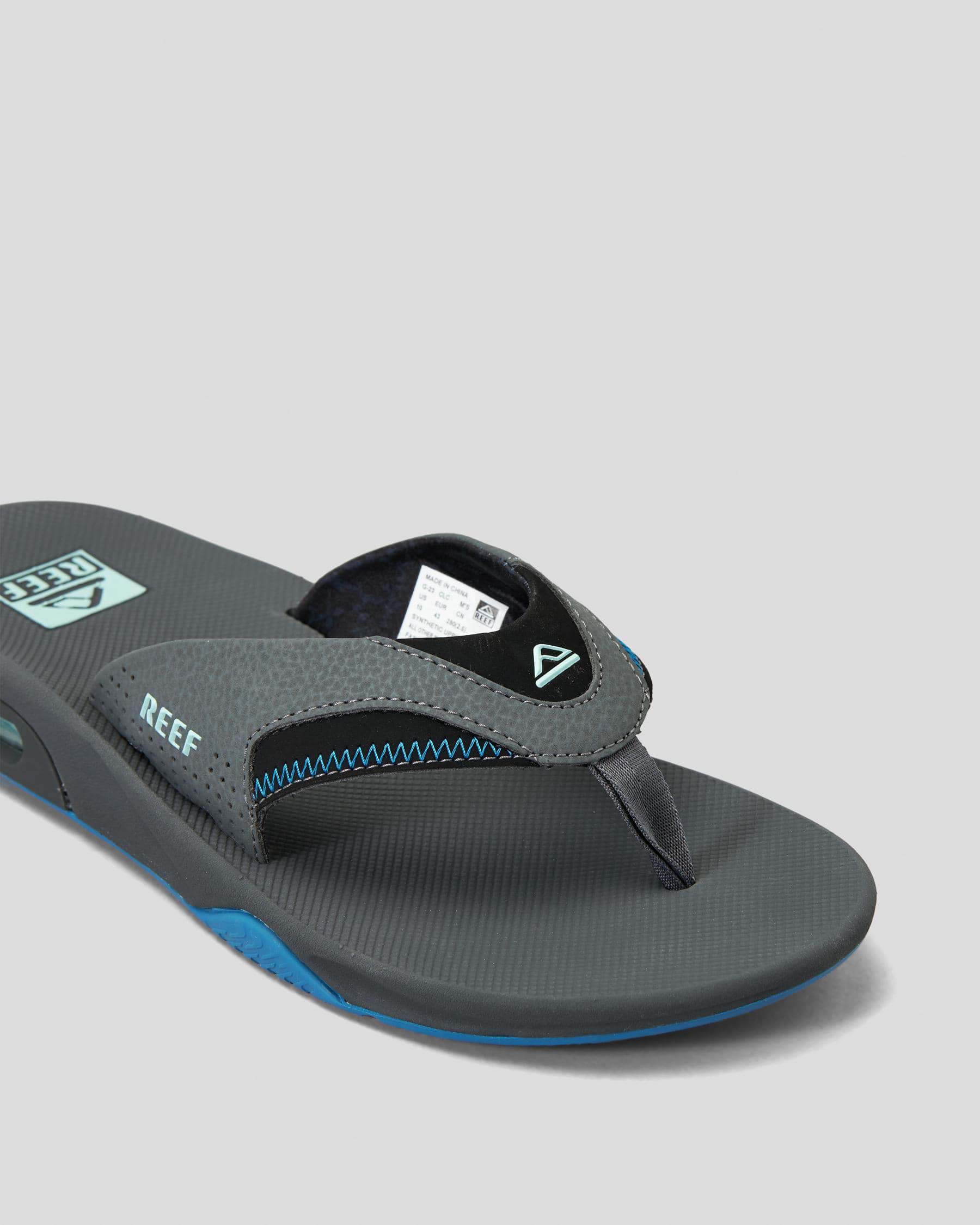 Reef Fanning Sandals In Gunmetal/ocean - FREE* Shipping & Easy Returns ...