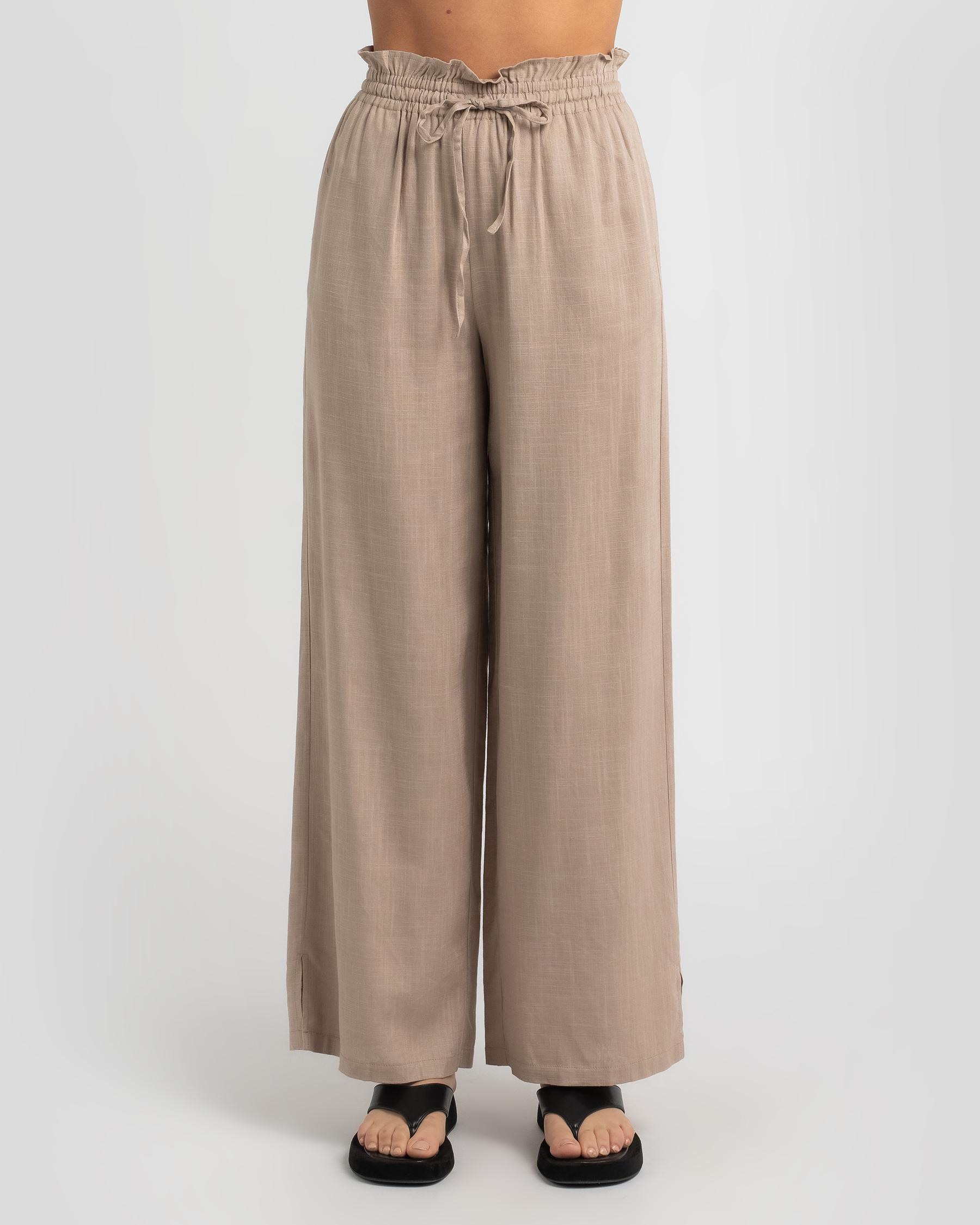 Shop Ava And Ever Kira Hawaii Beach Pants In Taupe - Fast Shipping ...