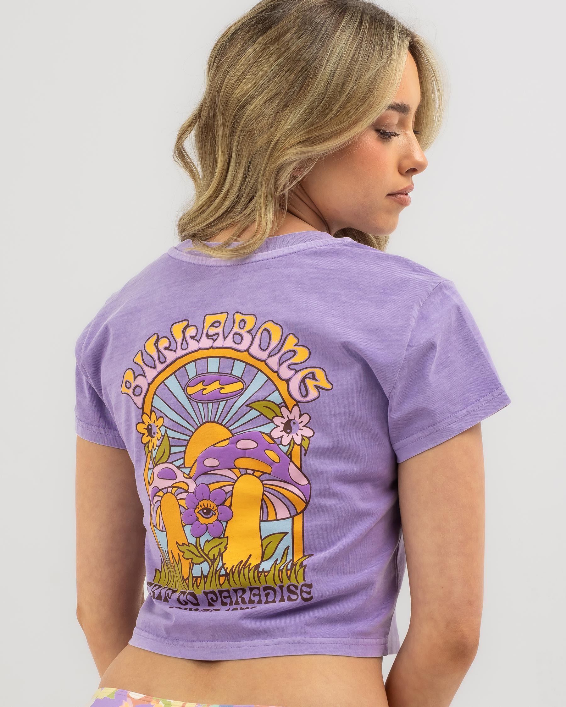 Shop Billabong Violet Delight Crop T-Shirt In Lilac Breeze - Fast ...