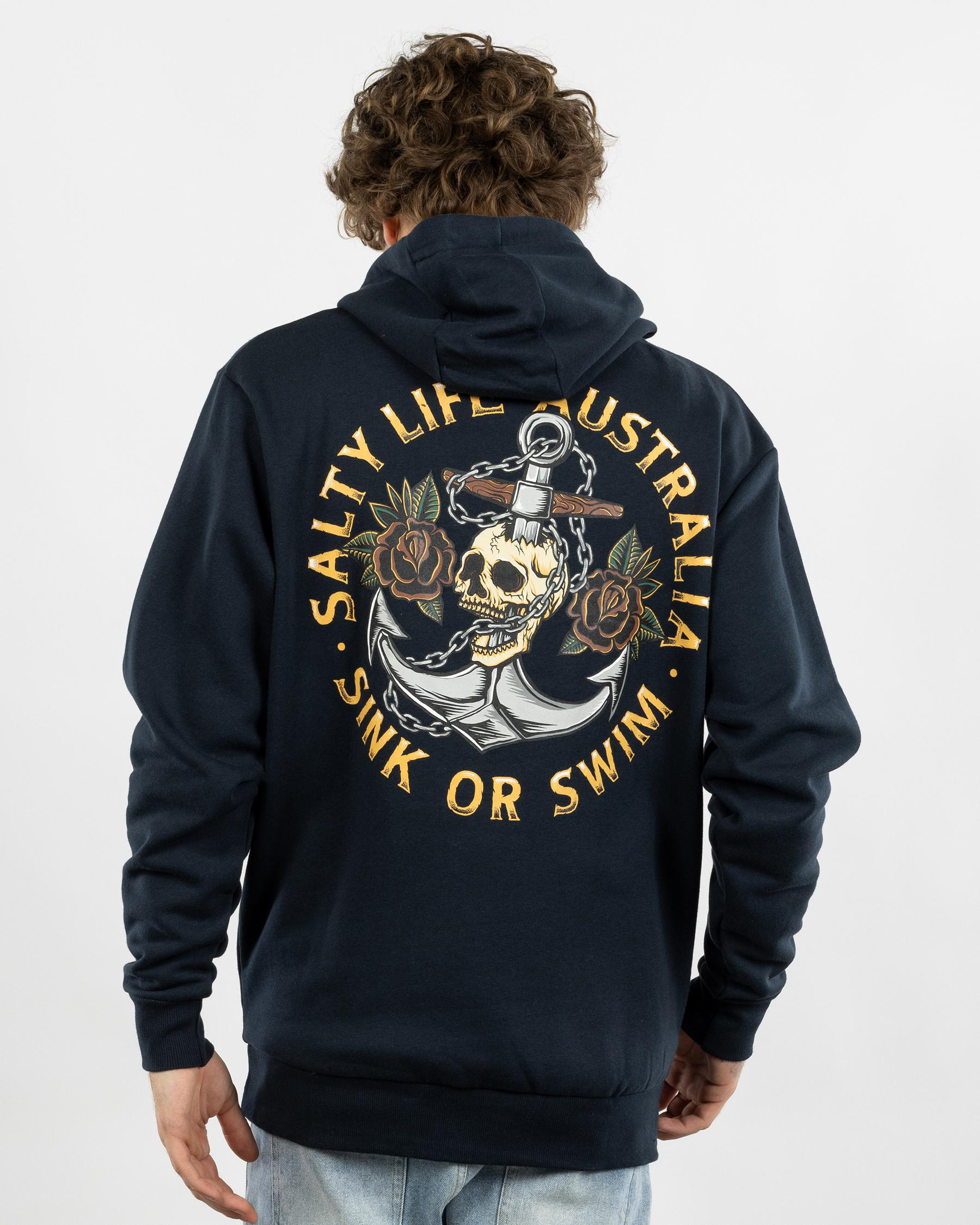 Shop Salty Life Sink Or Swim Hoodie In Navy - Fast Shipping & Easy ...