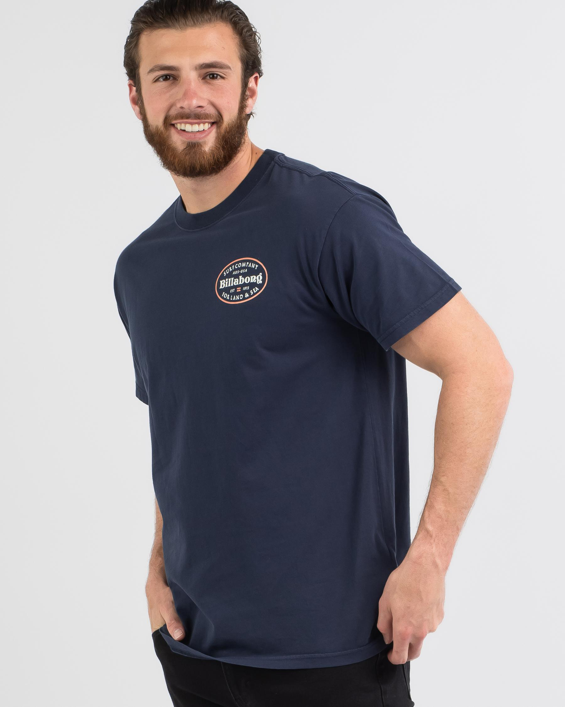 Billabong Land And Sea T-Shirt In Navy - Fast Shipping & Easy Returns ...