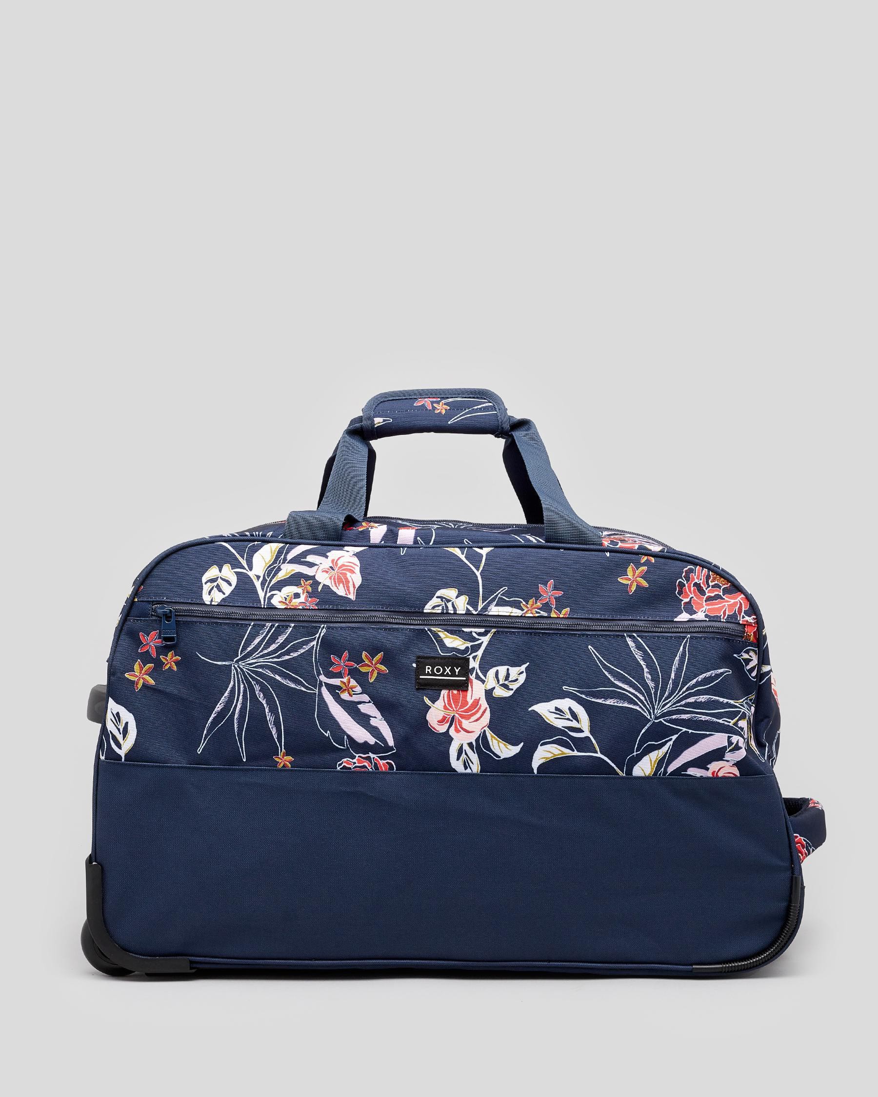 Shop Roxy Feel It All Large Wheeled Travel Bag In Mood Indigo Sunset ...