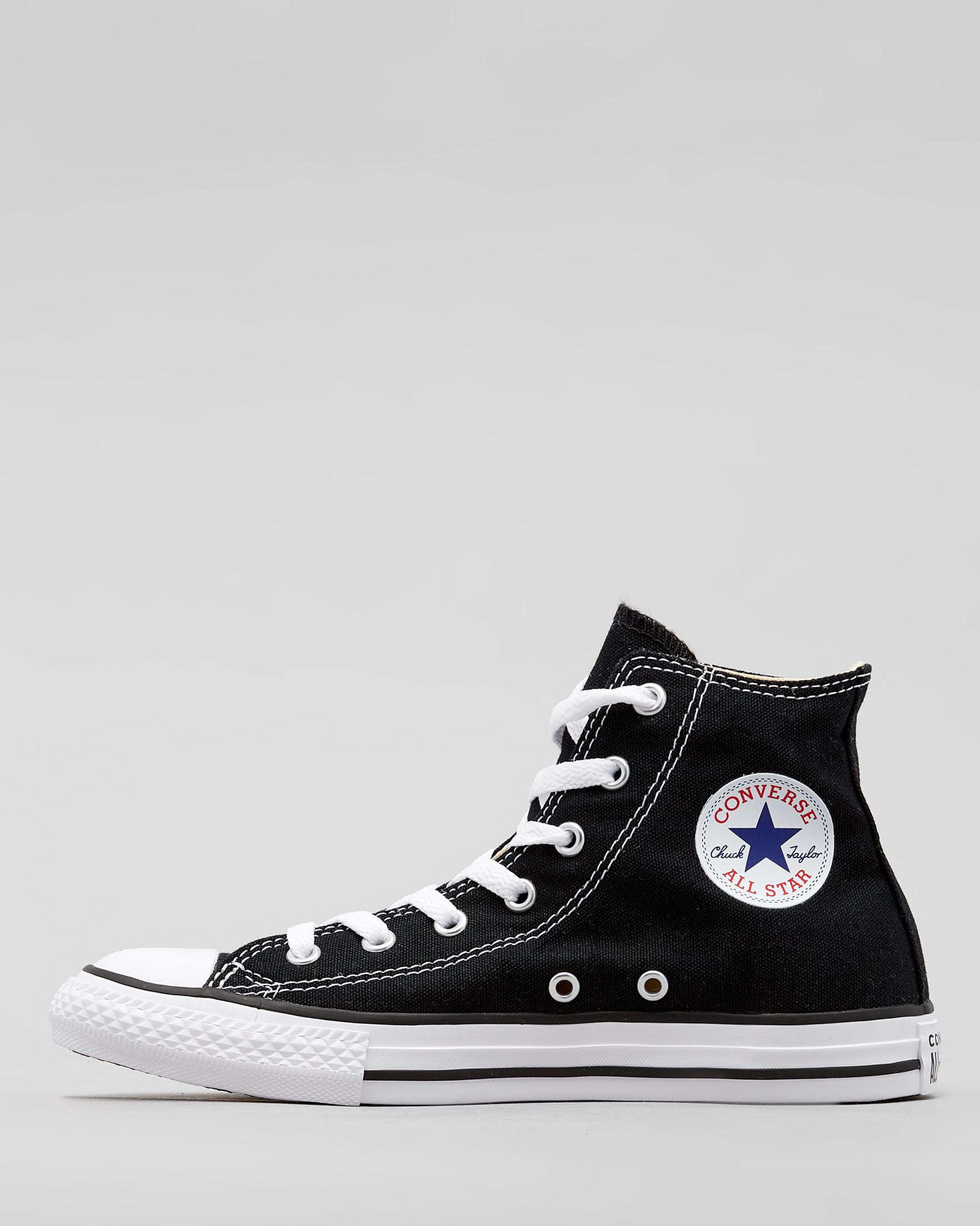 Shop Converse Girls' Chuck Taylor Hi-top Shoes In Black - Fast Shipping ...
