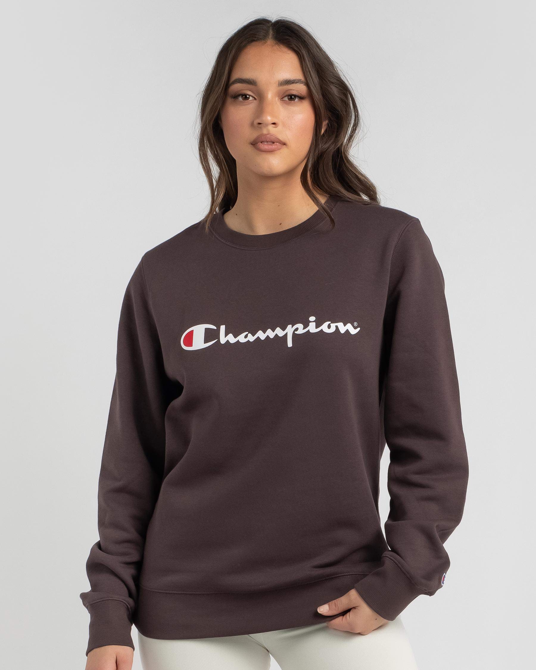 Shop Champion Logo Sweatshirt In Lady Brunette - Fast Shipping & Easy ...