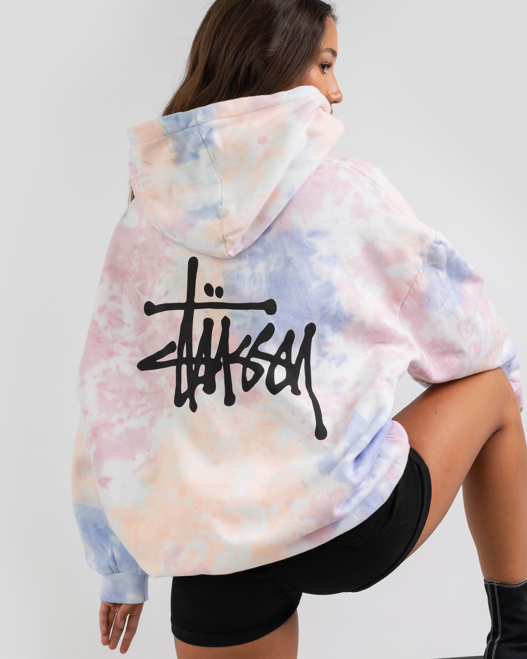 Shop Stussy Graffiti Oversized Hoodie In Pink Blue - Fast Shipping 