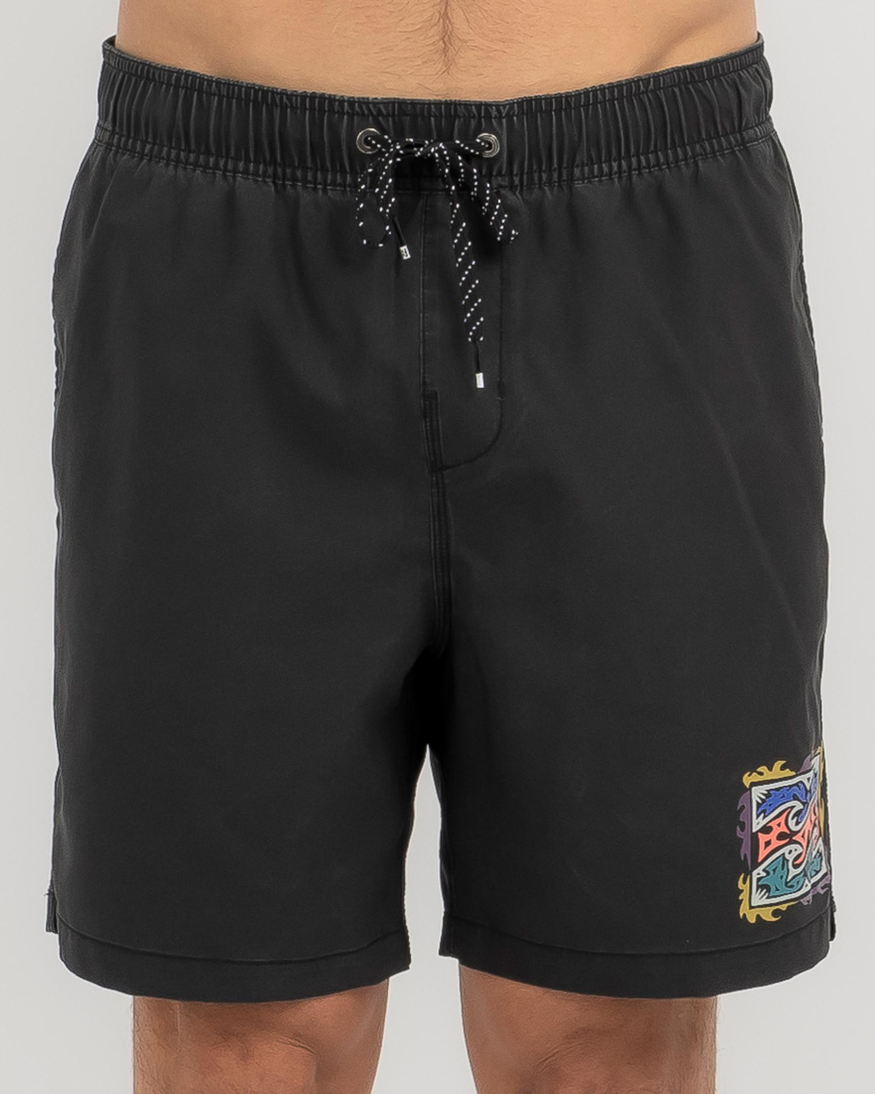 Shop Billabong Riot Layback Shorts In Washed Black - Fast Shipping ...