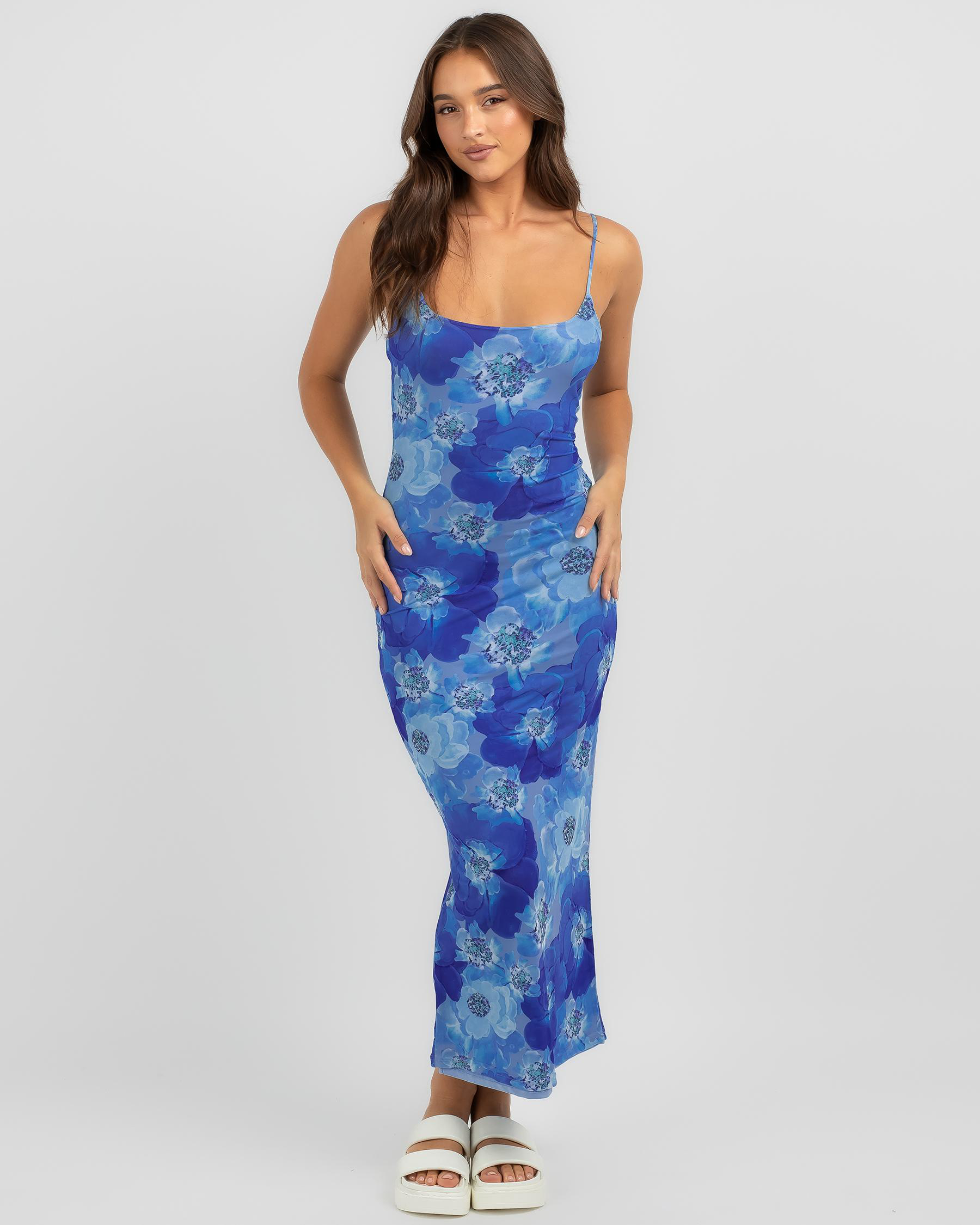 Shop Luvalot Delilah Maxi Dress In Blue - Fast Shipping & Easy Returns ...