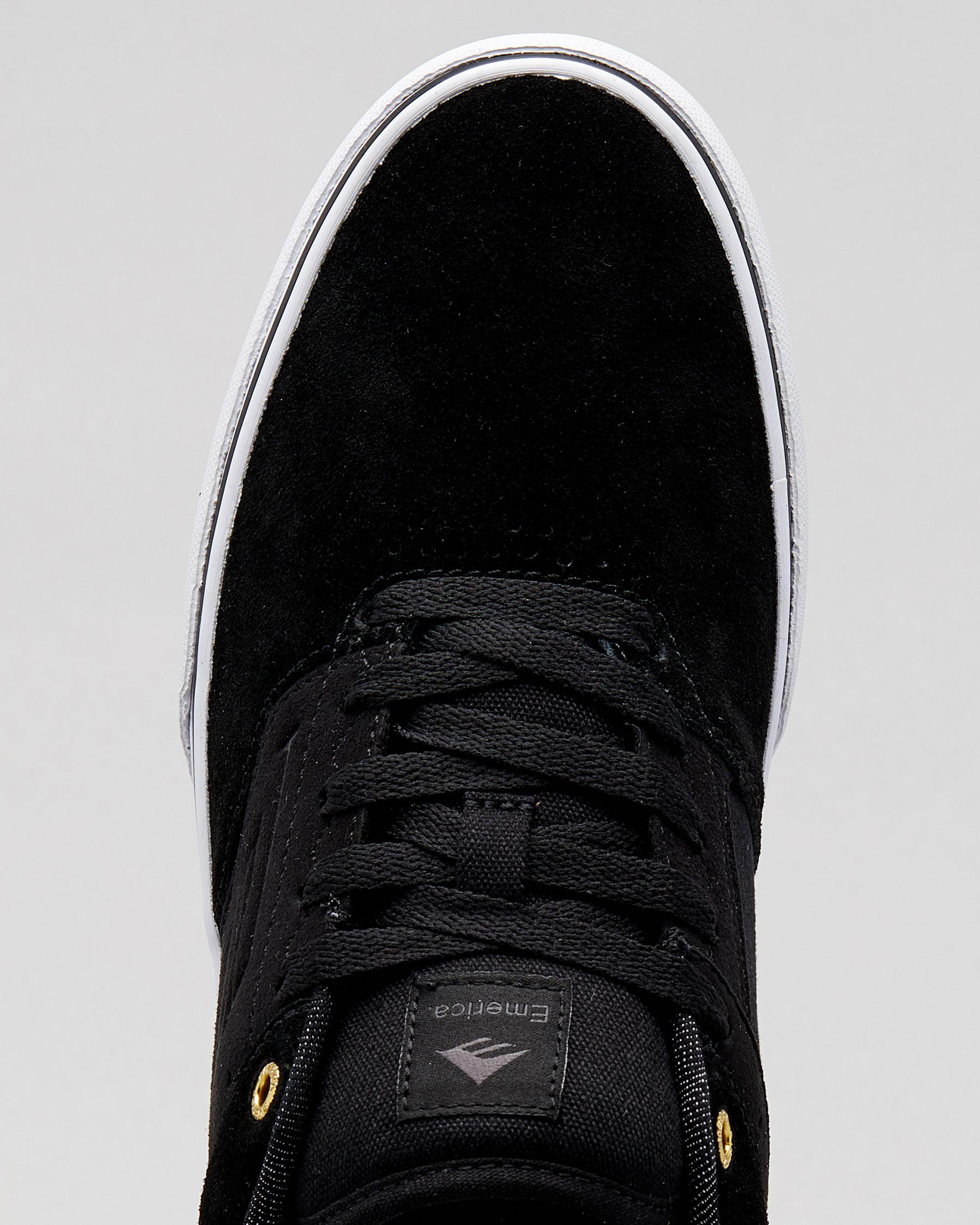 Shop Emerica Low Vulc Shoes In Black/gold/white - Fast Shipping & Easy ...