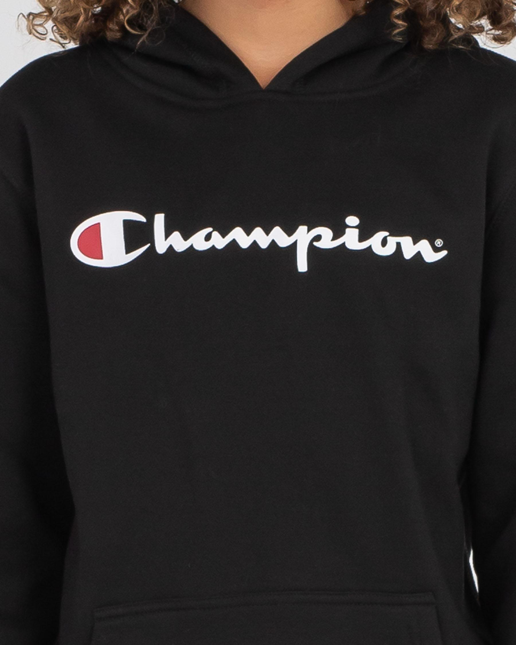 Shop Champion Boys' Logo Hoodie In Black - Fast Shipping & Easy Returns ...