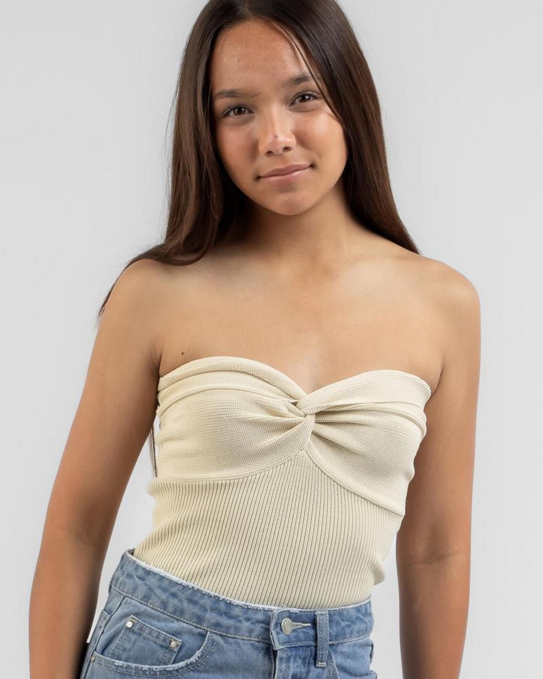 Mooloola Girls' Bianca Knit Tube Top In Seashell Fast Shipping & Easy