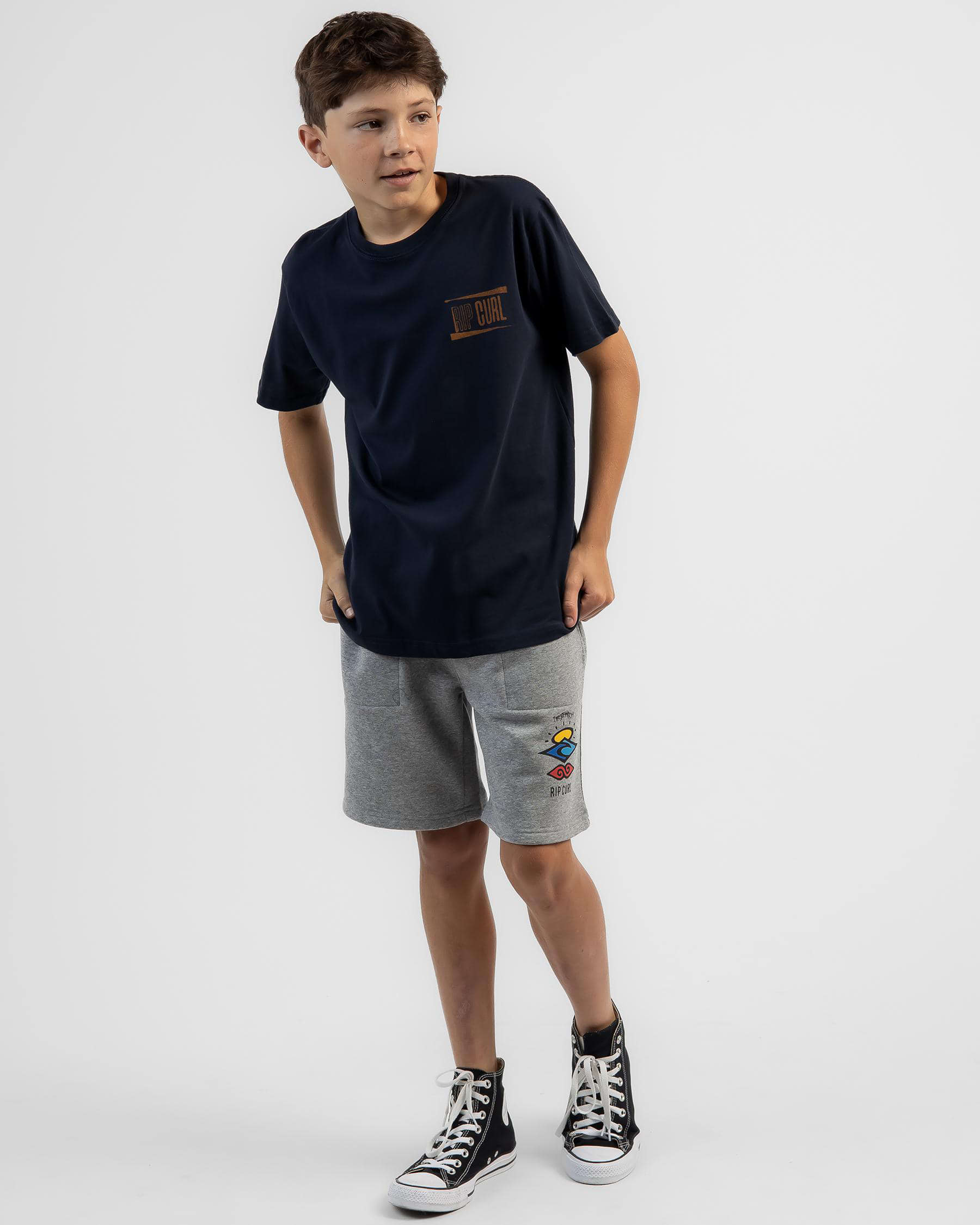Shop Rip Curl Boys' Wedge T-Shirt In Navy - Fast Shipping & Easy ...