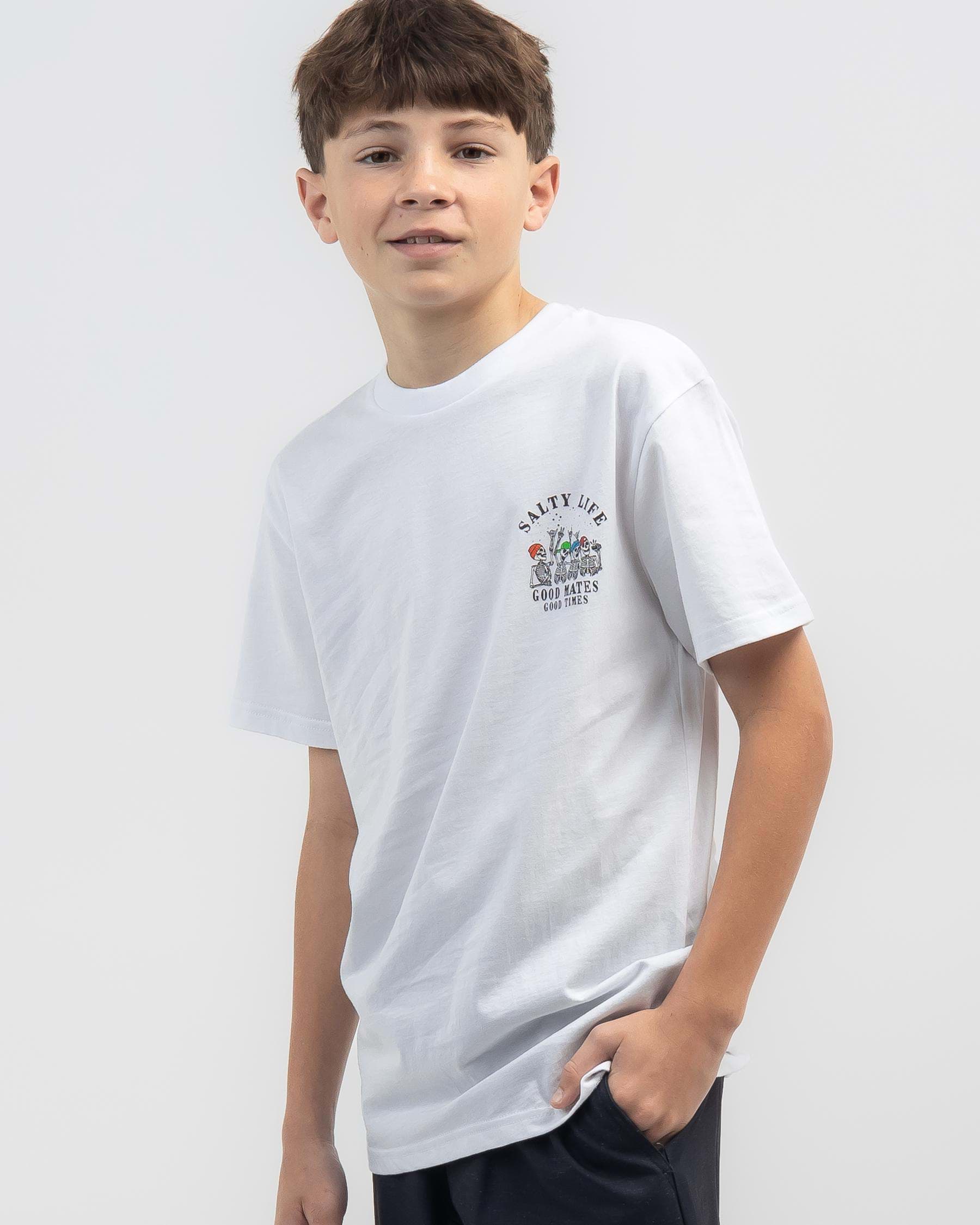 Shop Salty Life Boys' Good Mates T-Shirt In White - Fast Shipping ...