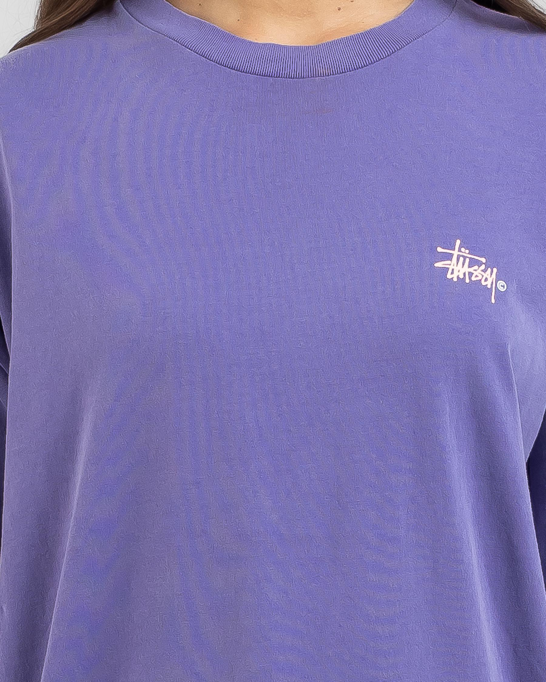 Shop Stussy Graffiti Pigment Relaxed T-Shirt In Grape - Fast Shipping ...