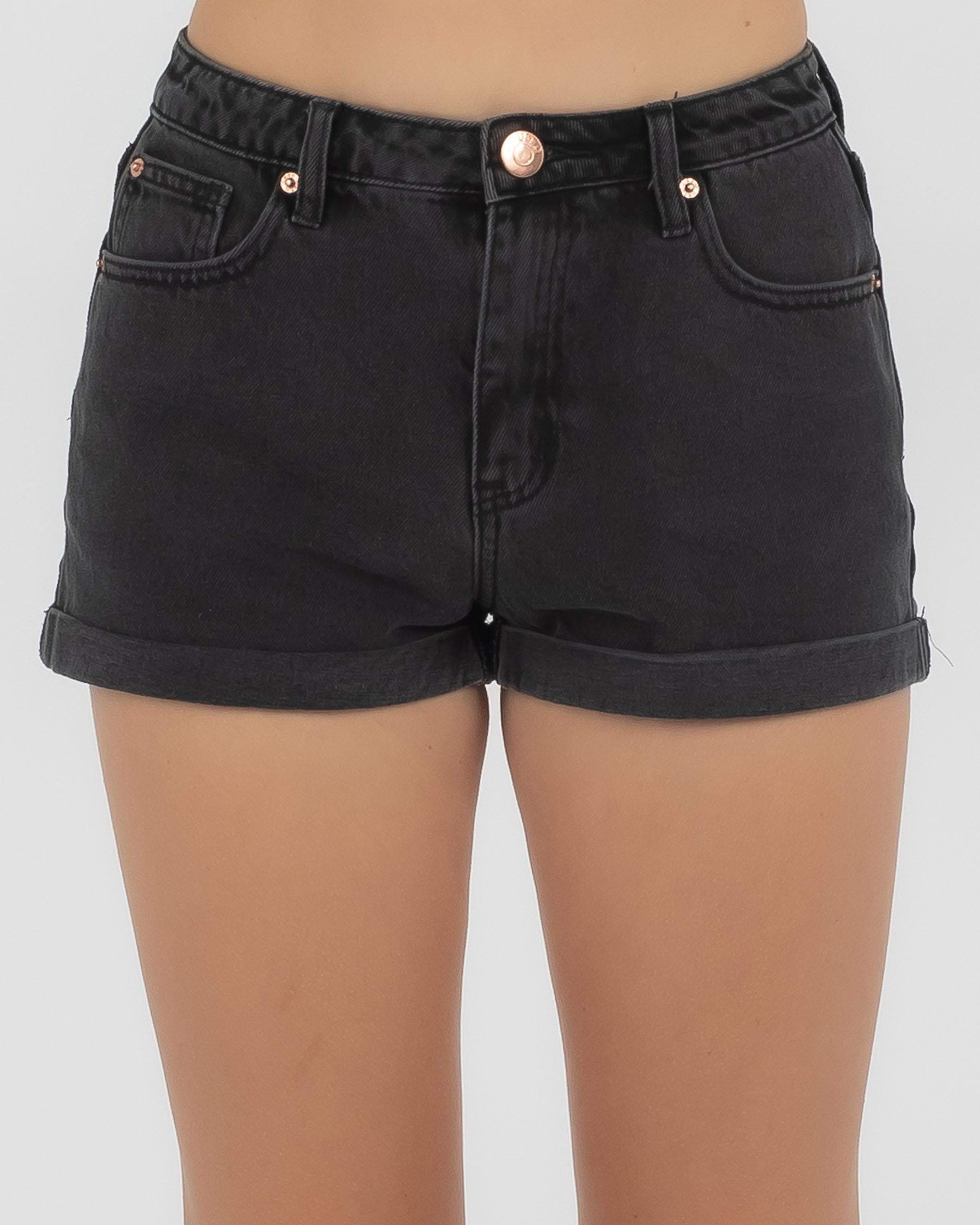 Shop Used Girls' Blondie Mom Shorts In Washed Black - Fast Shipping ...
