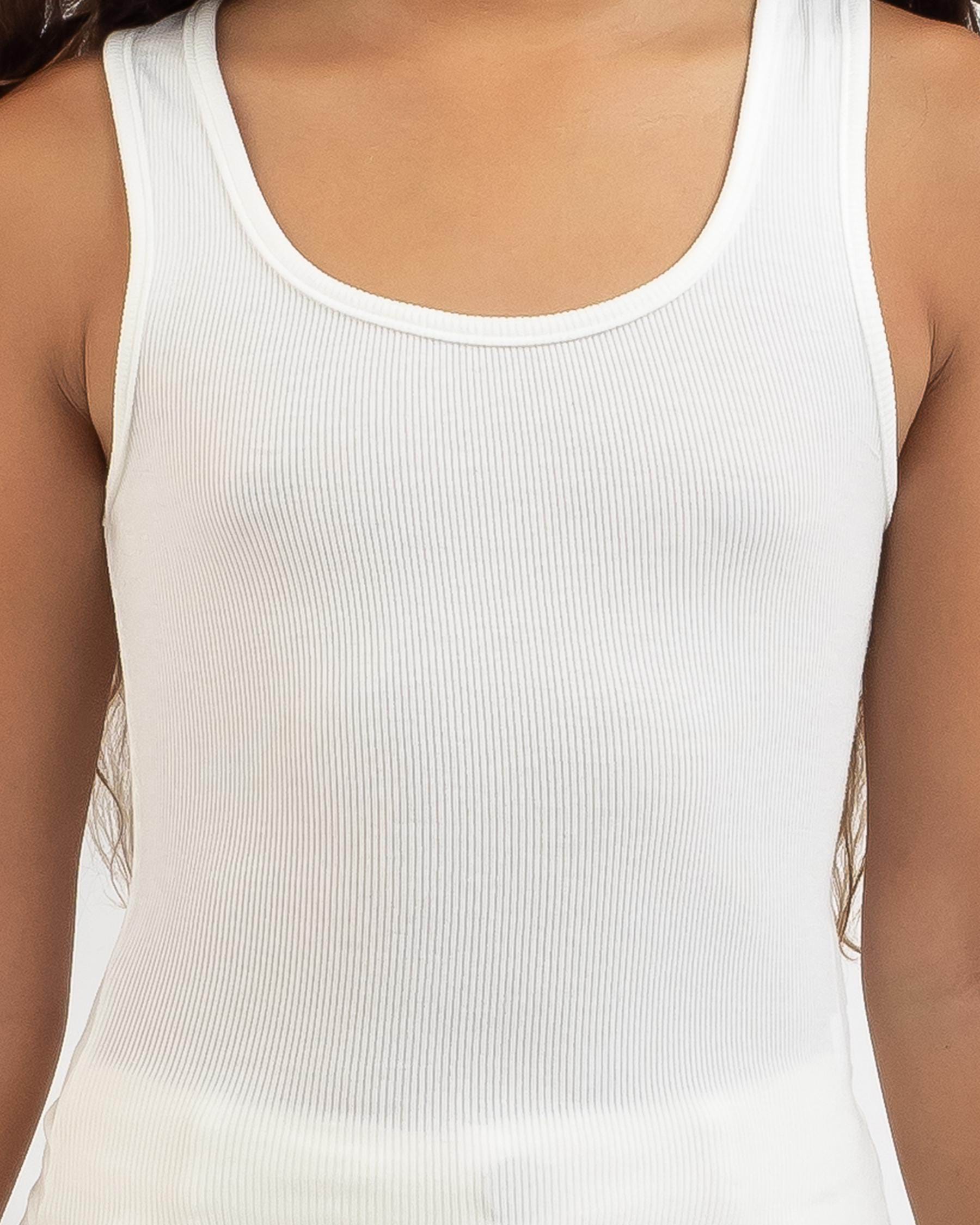 Shop Mooloola Girls' Basic Scoop Neck Tank Top In White - Fast