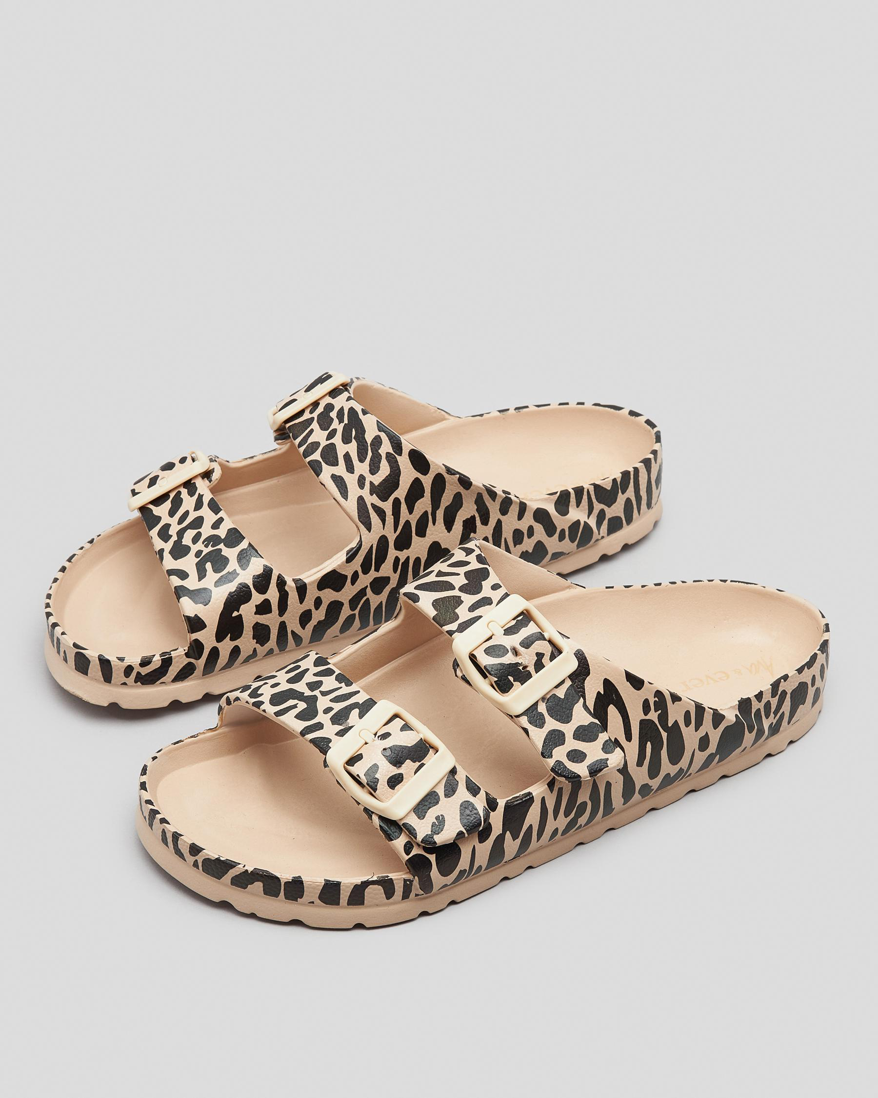 Shop Ava And Ever Denver Slide Sandals In Leopard - Fast Shipping ...