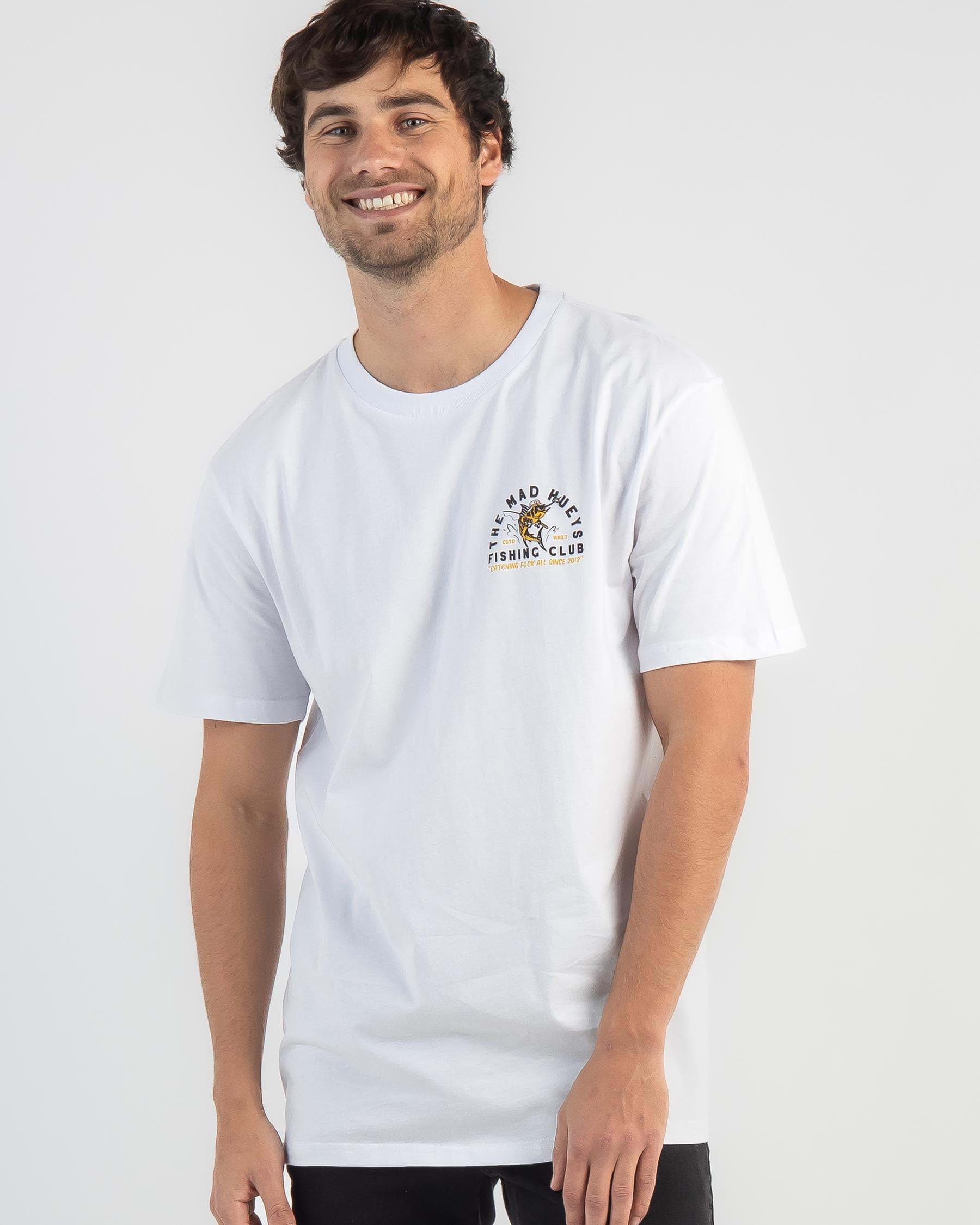 Shop The Mad Hueys Fishing Club T-Shirt In White - Fast Shipping & Easy ...