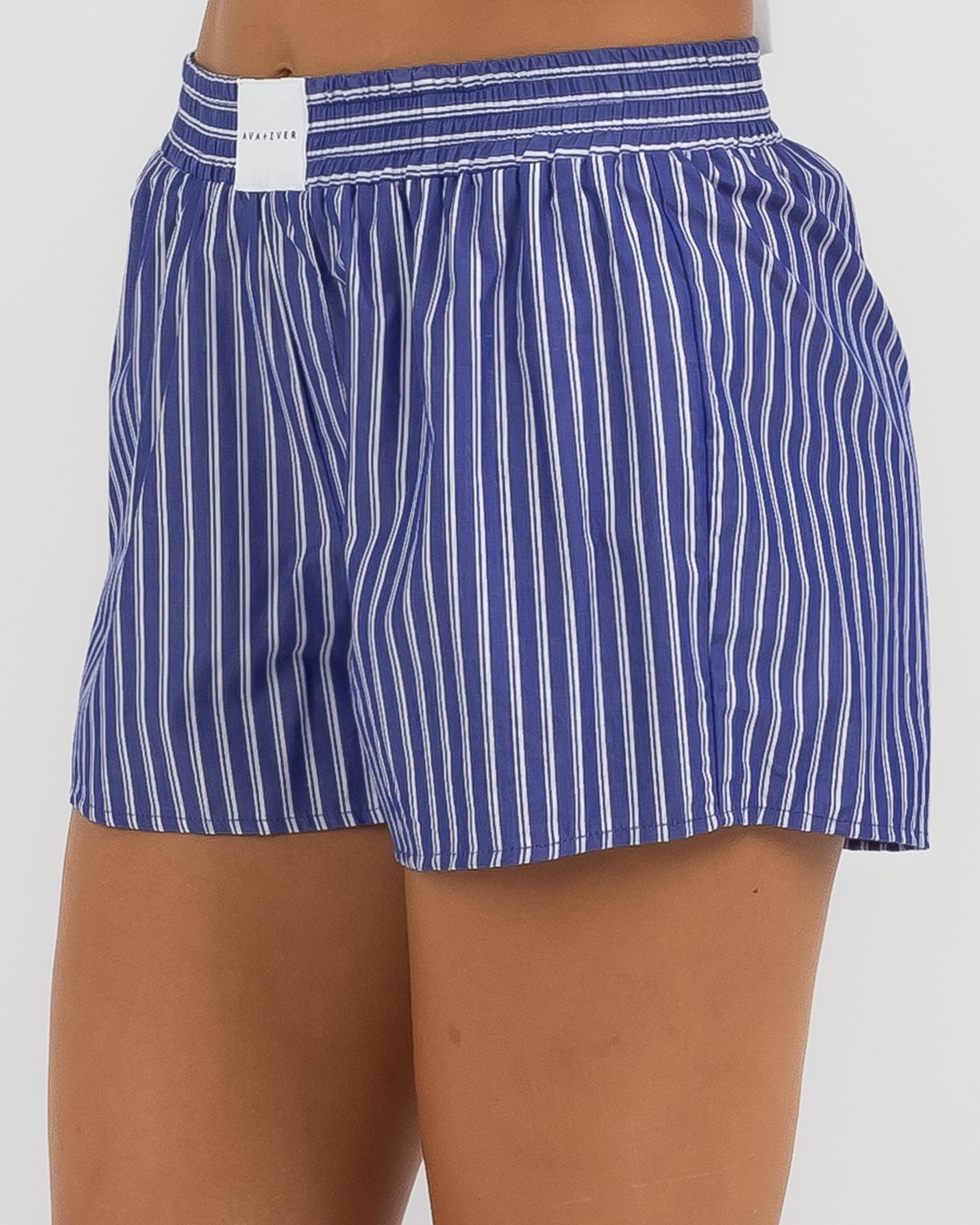 Shop Ava And Ever Kennedy Shorts In Navy Stripe - Fast Shipping & Easy ...