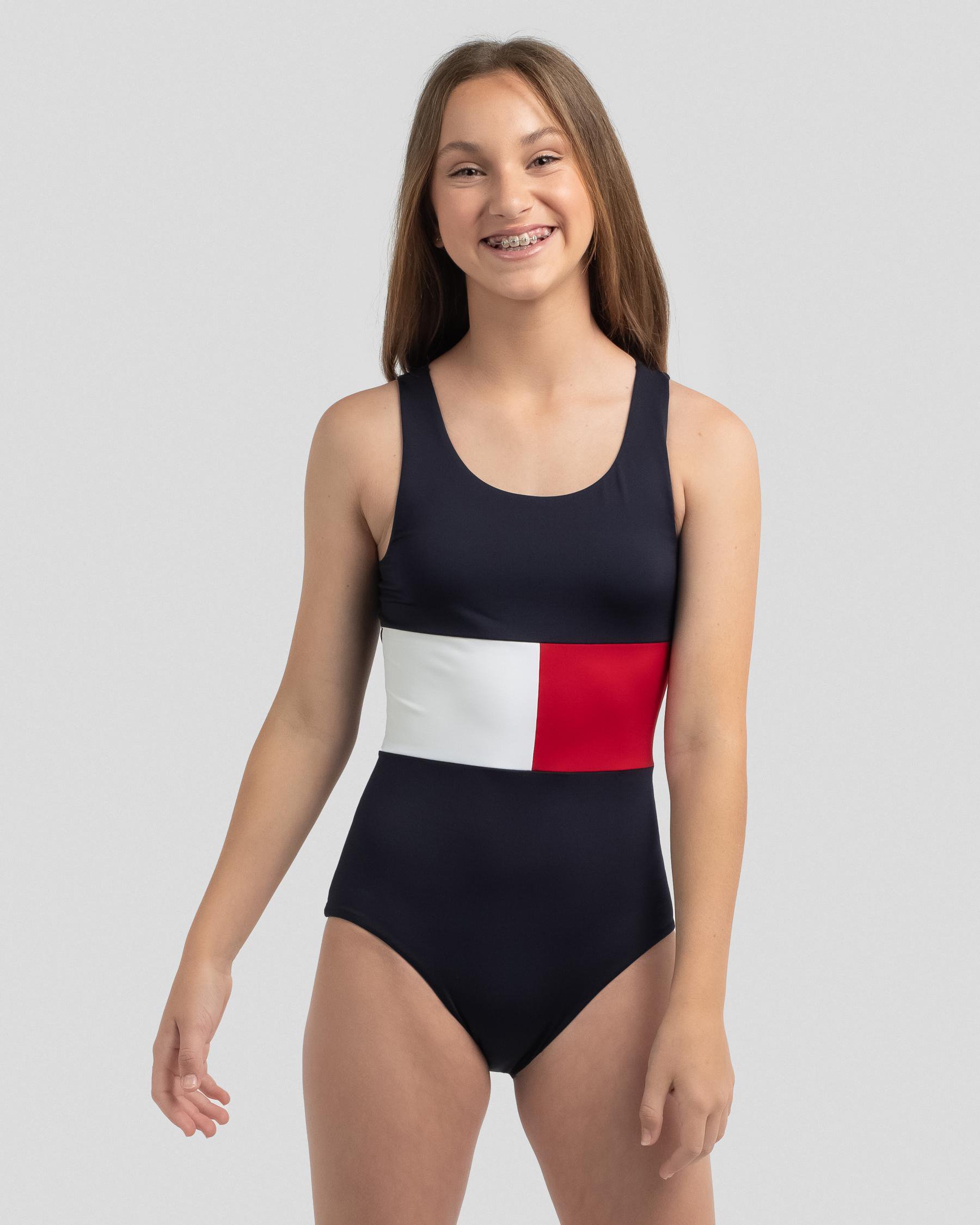 Tommy hilfiger flag one deals piece swimsuit