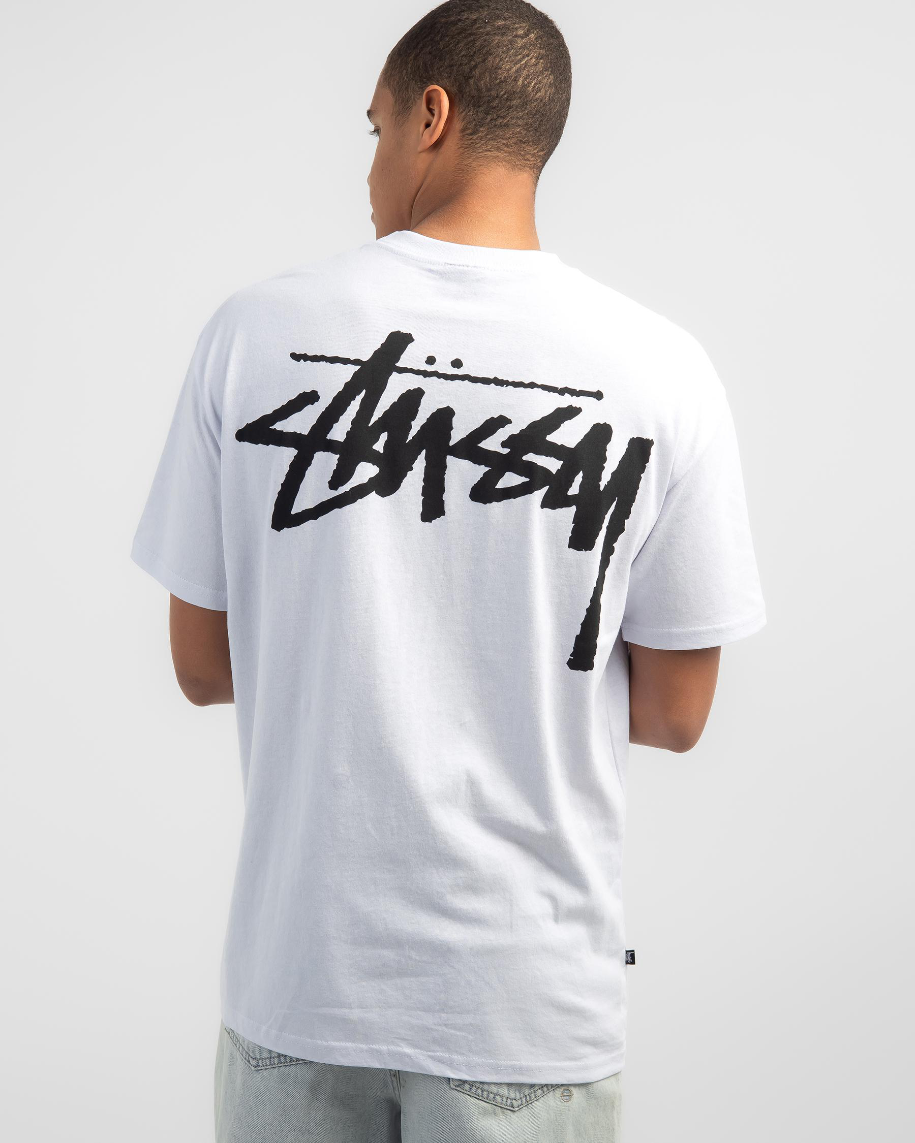 Stussy Big Stock T-Shirt In White - Fast Shipping & Easy Returns