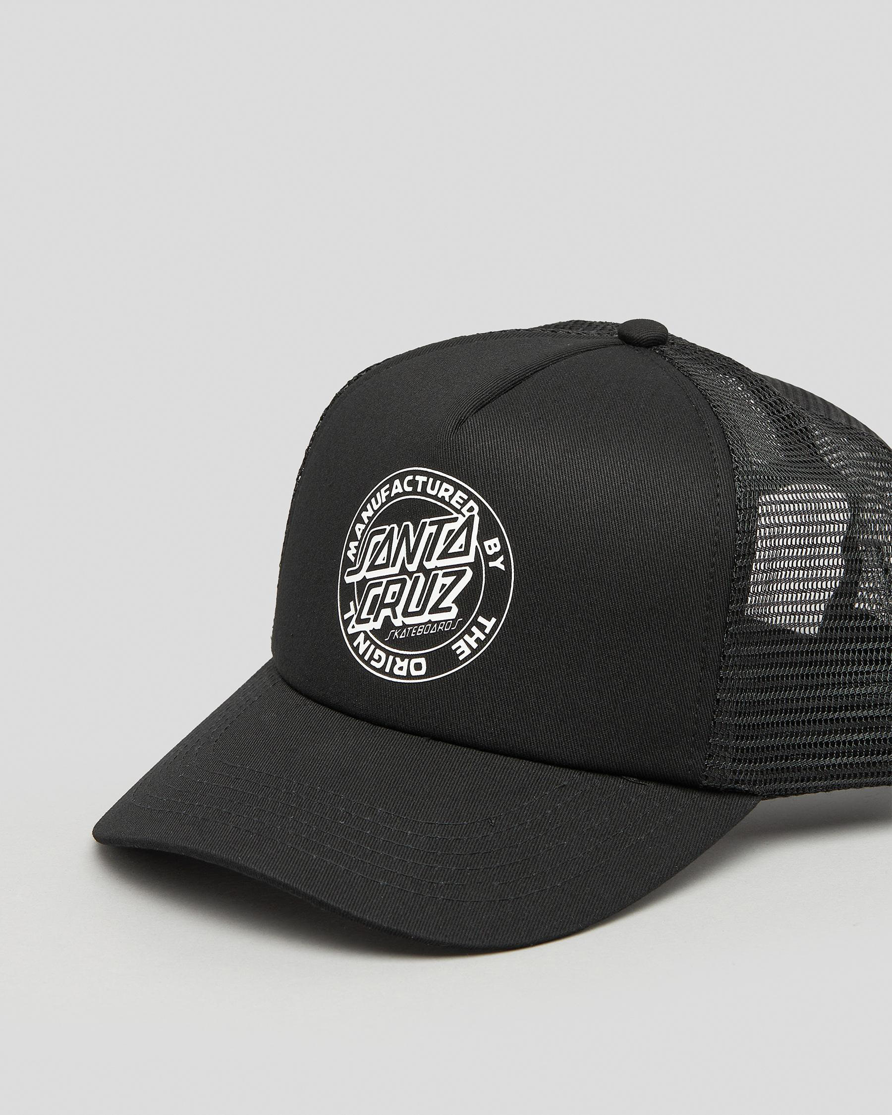 Shop Santa Cruz MFG Dot Trucker Cap In Black - Fast Shipping & Easy ...