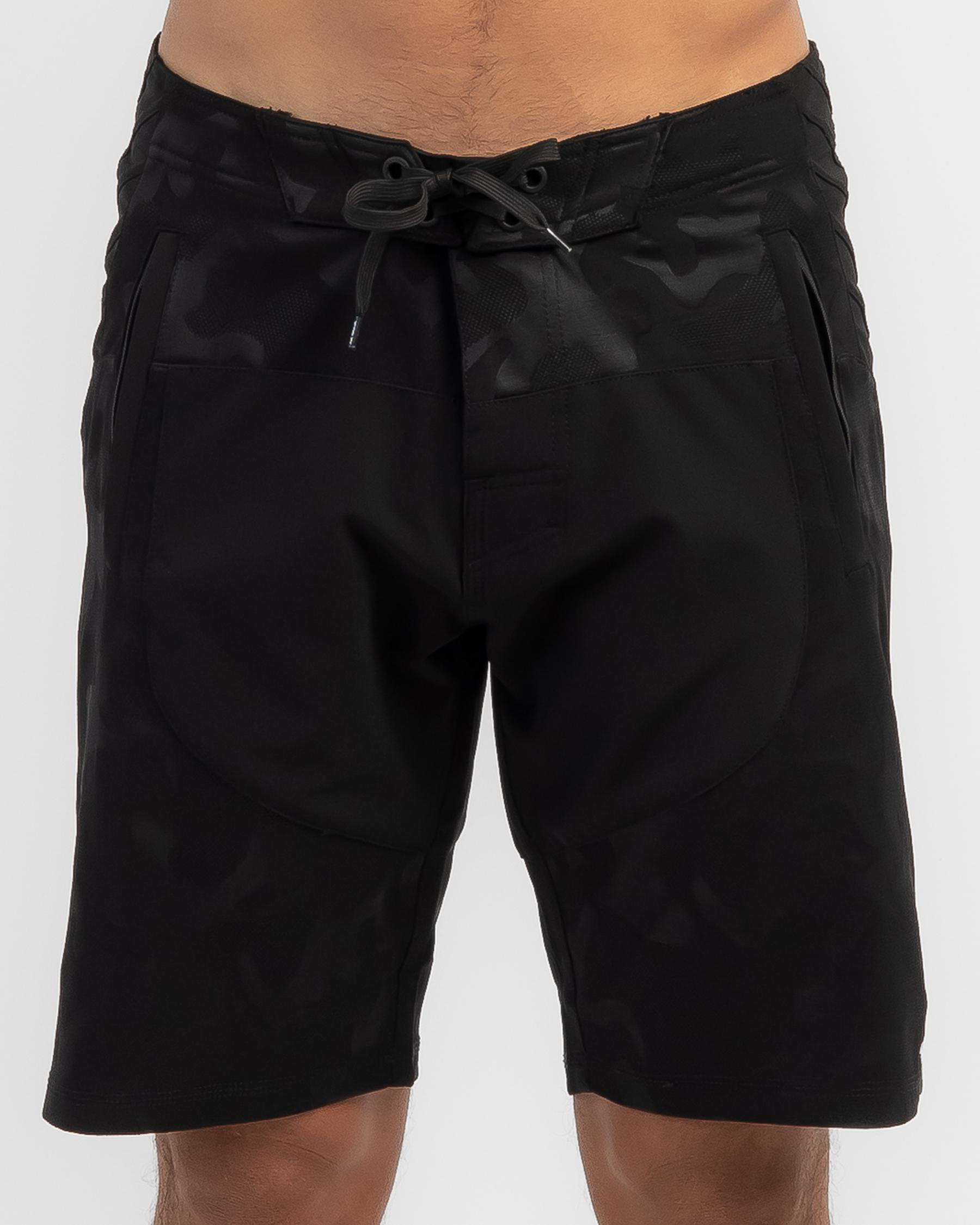 Shop Jetpilot Corrugated Board Shorts In Black/black - Fast Shipping ...