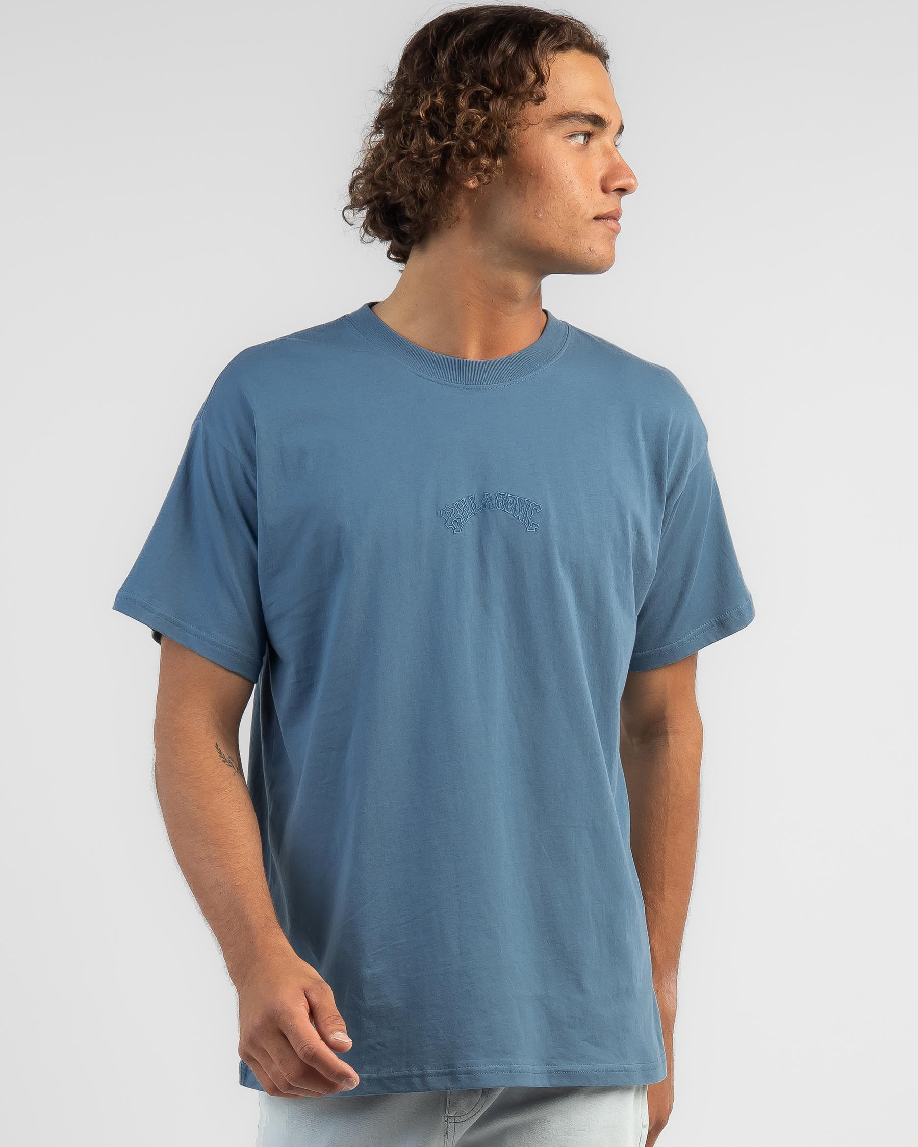 Shop Billabong Smitty T-Shirt In Smoke Blue - Fast Shipping & Easy ...