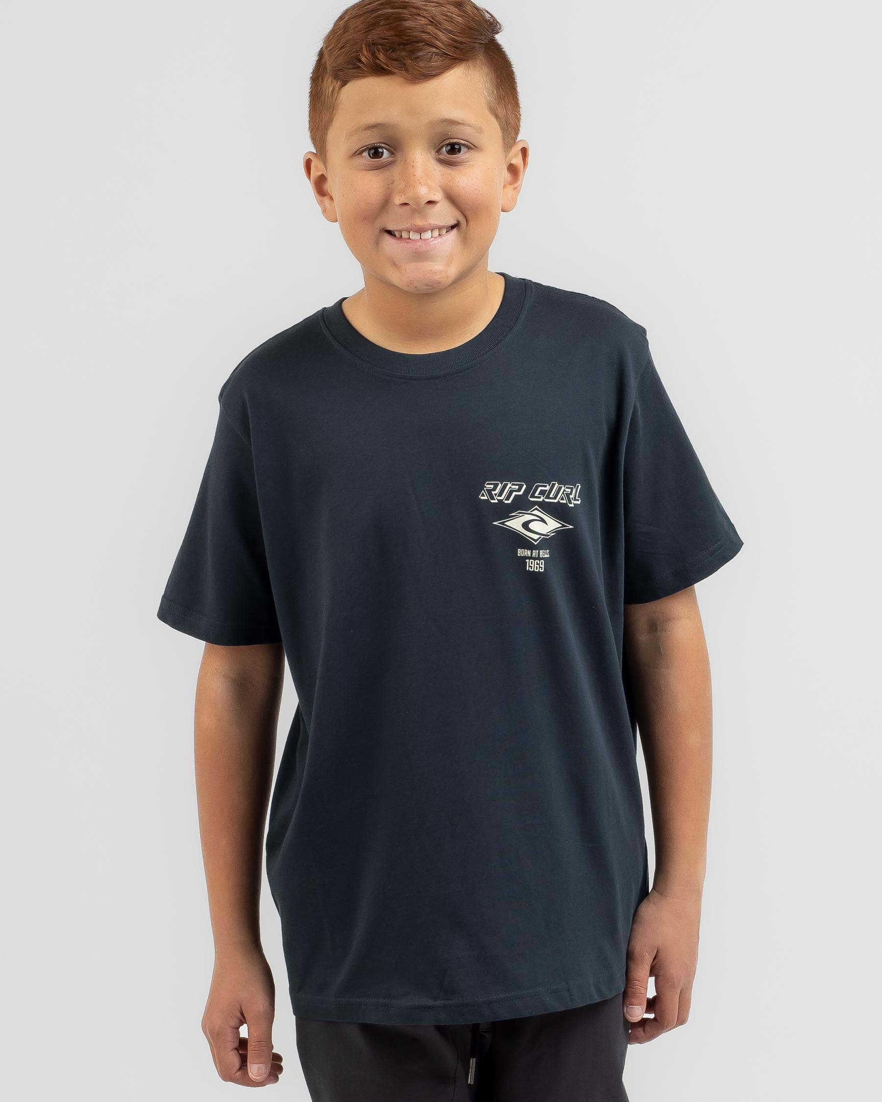 Shop Rip Curl Boys' Fade Out Icon T-Shirt In Dark Navy - Fast Shipping ...