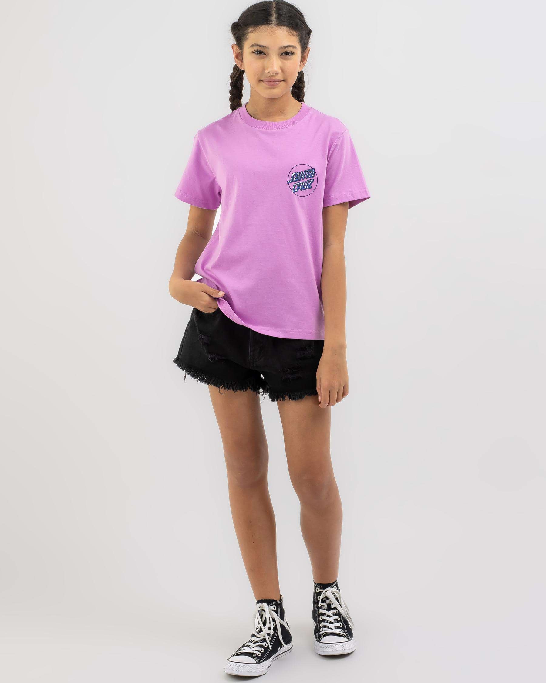 Shop Santa Cruz Girls' Zebra Marble Opus Dot T-Shirt In Pale Pink ...