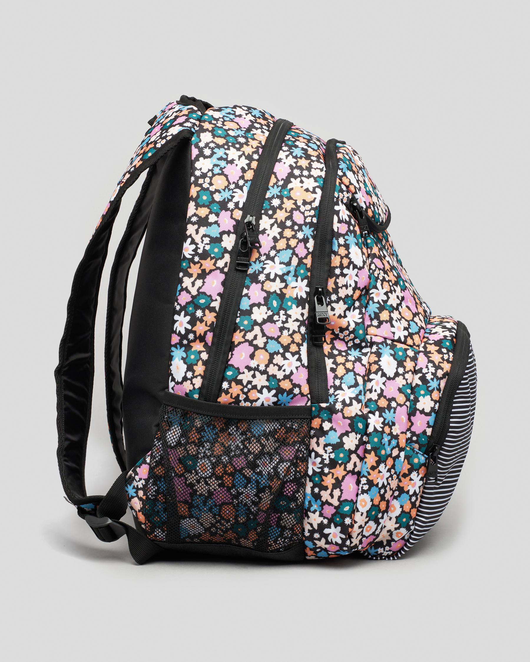 Roxy Shadow Swell Printed Backpack In Anthracite Flower Power - FREE ...