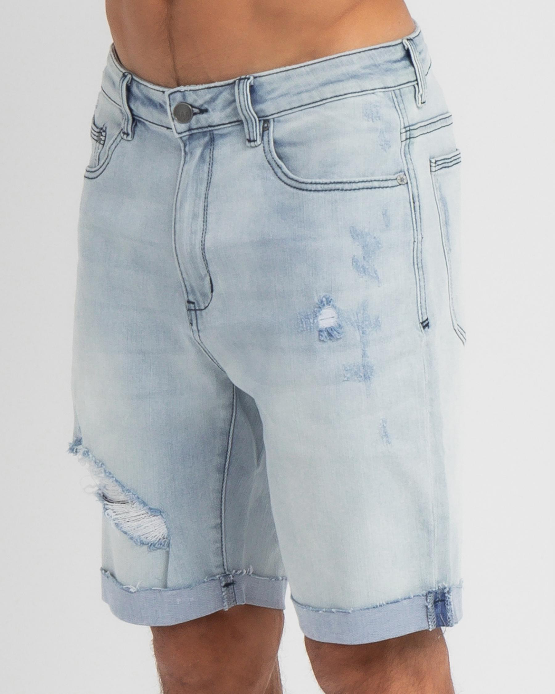 Shop Ziggy Denim Hanger Shorts In Close Out Blue Trash - Fast Shipping ...