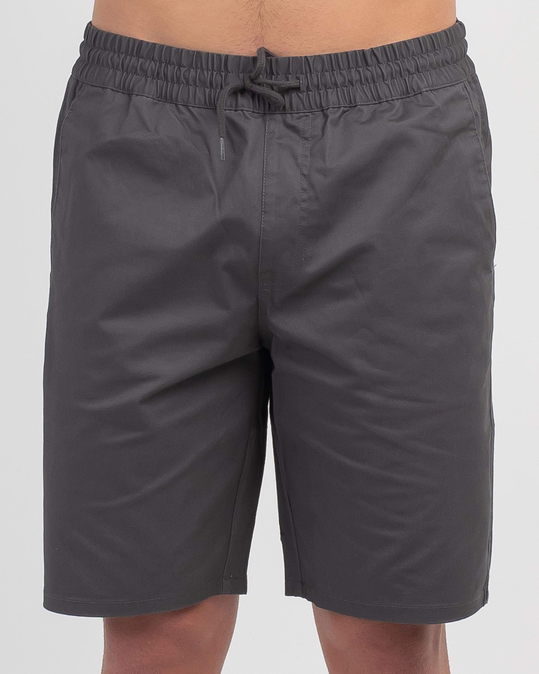 Shop Volcom Cleaver Elastic Walk Shorts In Charcoal - Fast Shipping ...