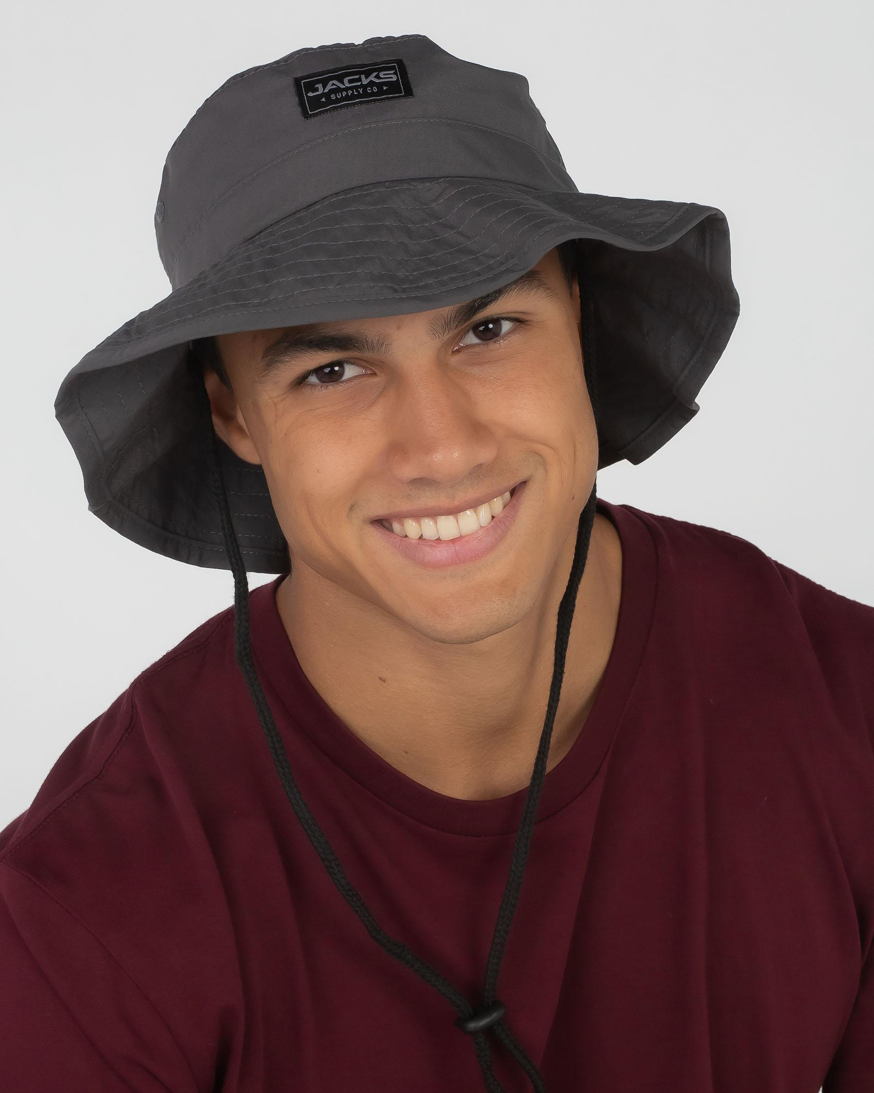 Shop Jacks Currents Wide Brim Hat In Charcoal - Fast Shipping & Easy ...