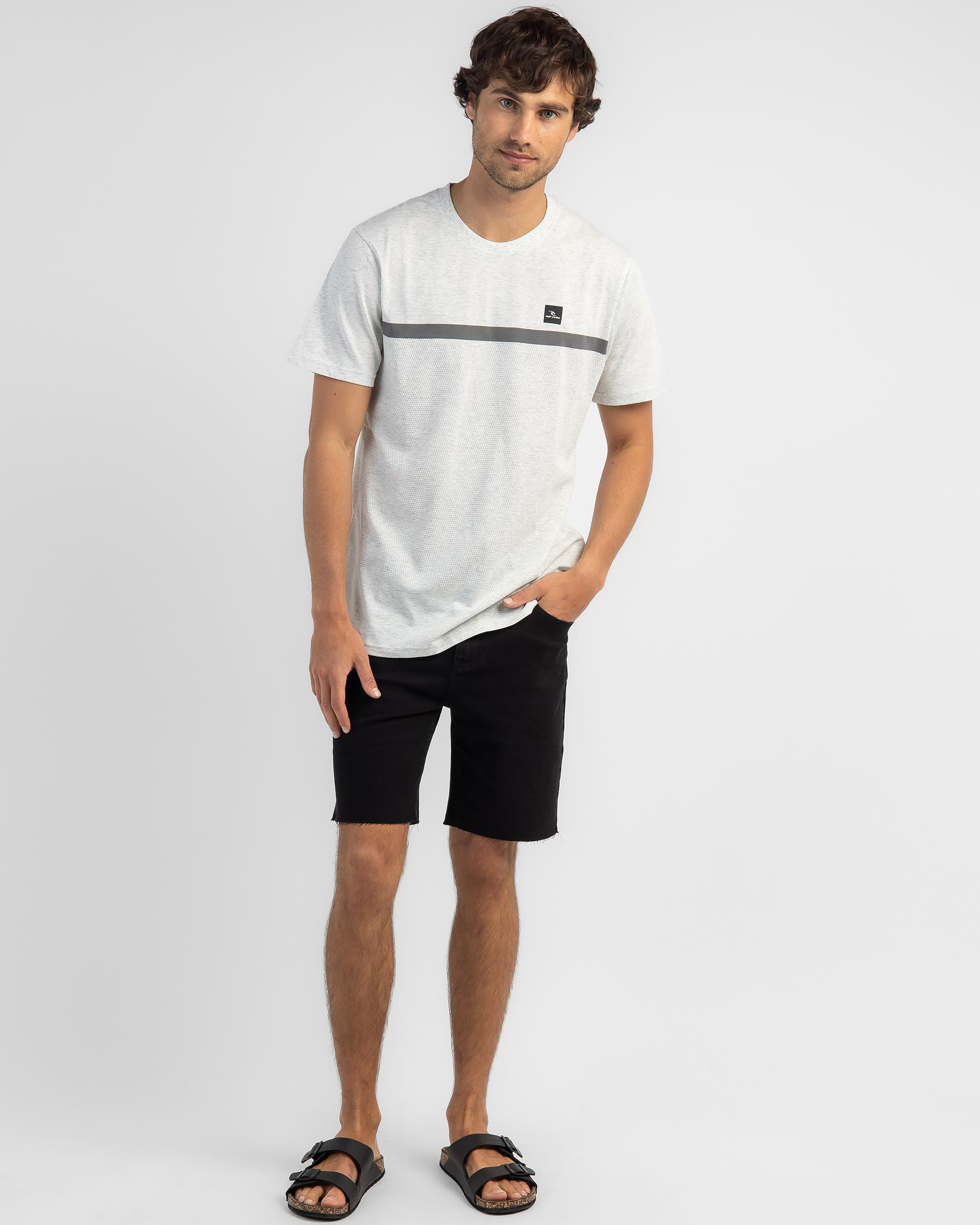 Shop Rip Curl Vaporcool Varial T-Shirt In Snow Marle - Fast Shipping ...